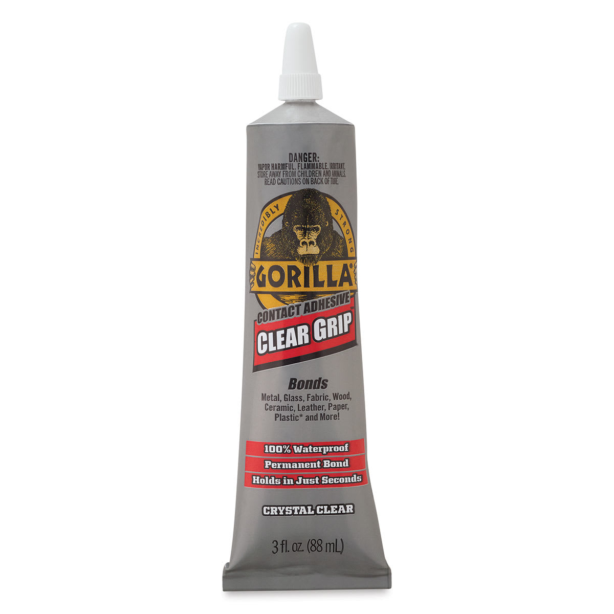 Gorilla Clear Grip Glue - 3 oz tube upright
