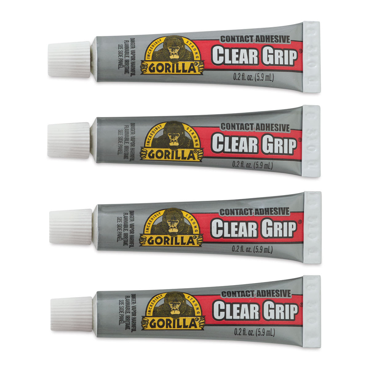 Gorilla Clear Grip Glue - 4 .2 oz tubes shown horizontally

