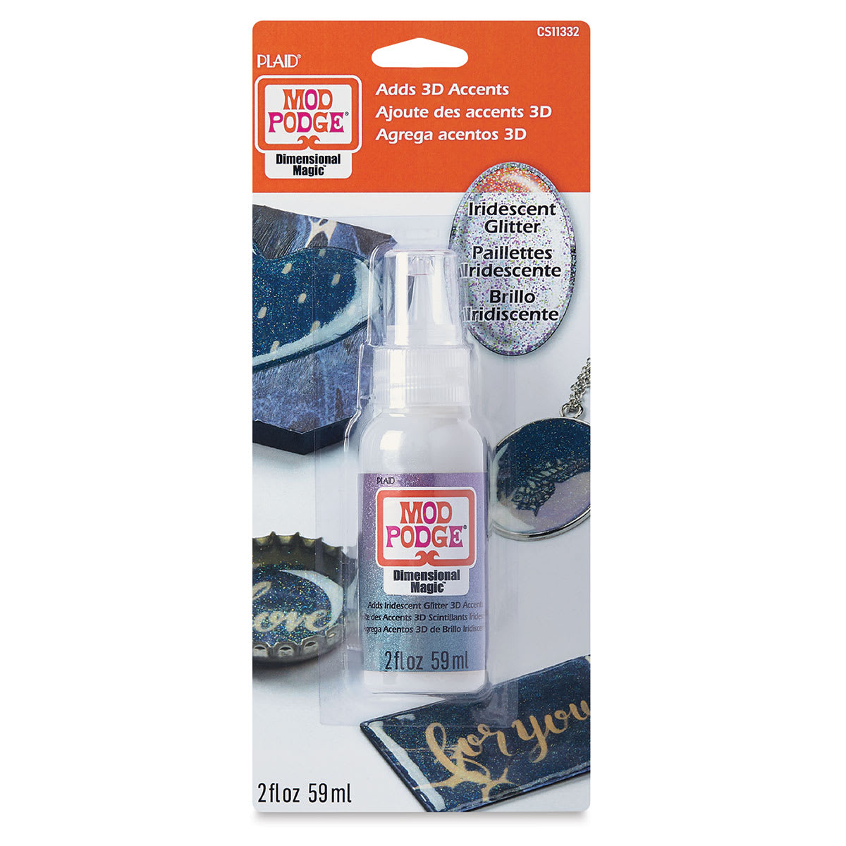 Plaid Mod Podge Dimensional Magic - Iridescent Glitter, 2 oz (In packaging)