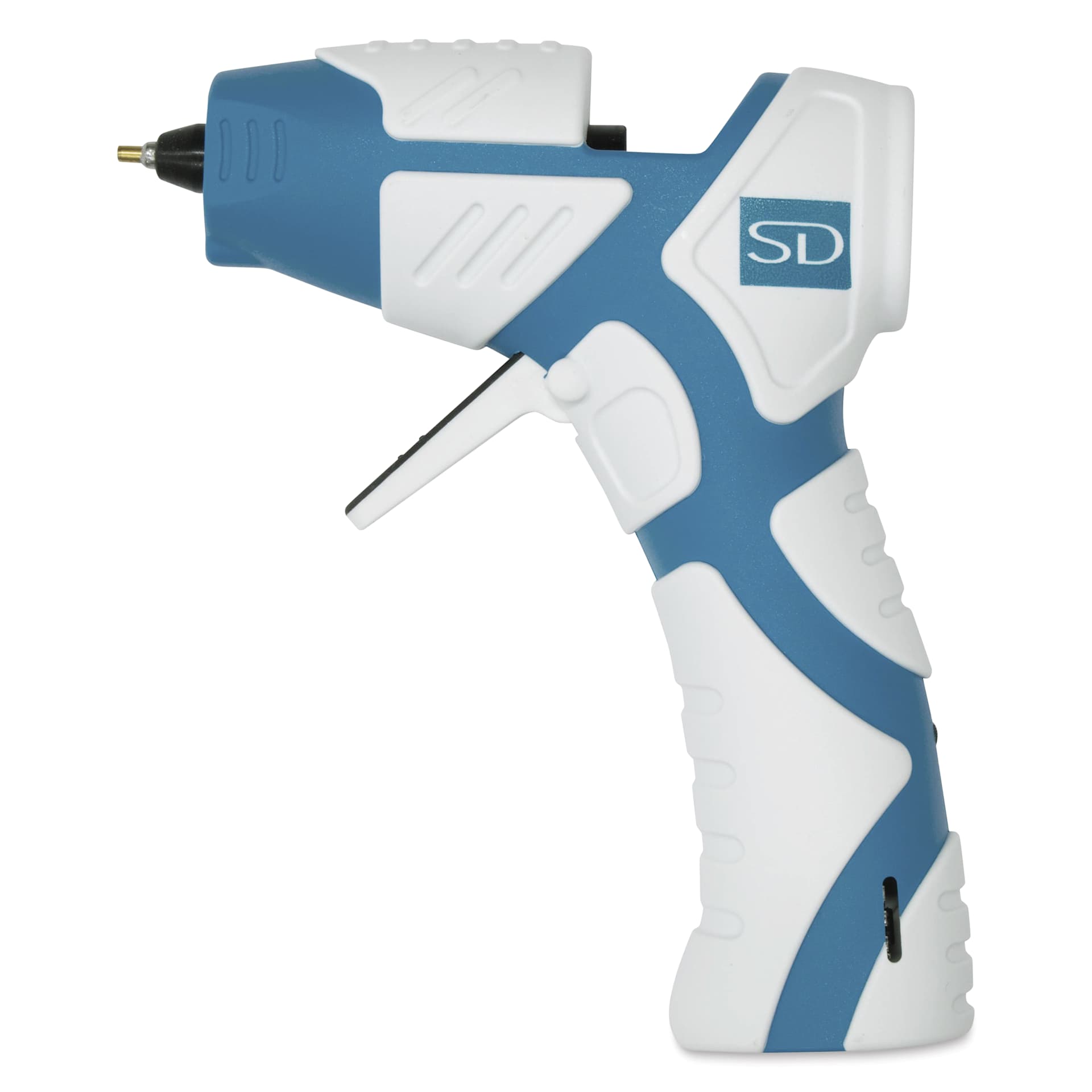 Studio Designs Mini Cordless Glue Gun - Blue and White - side