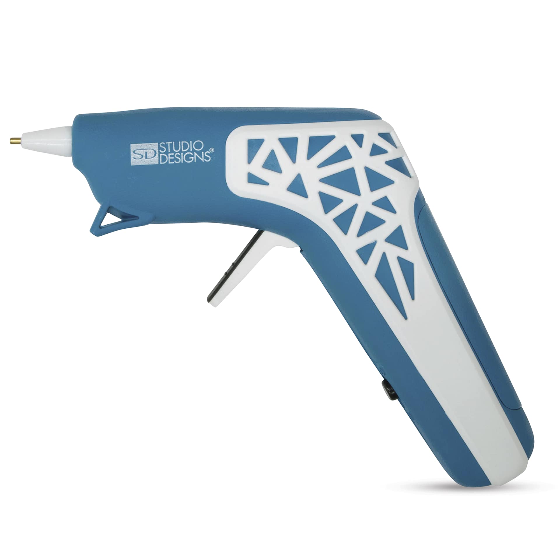 Studio Designs Cordless Glue Gun - Blue and White w/ Web Grip - side