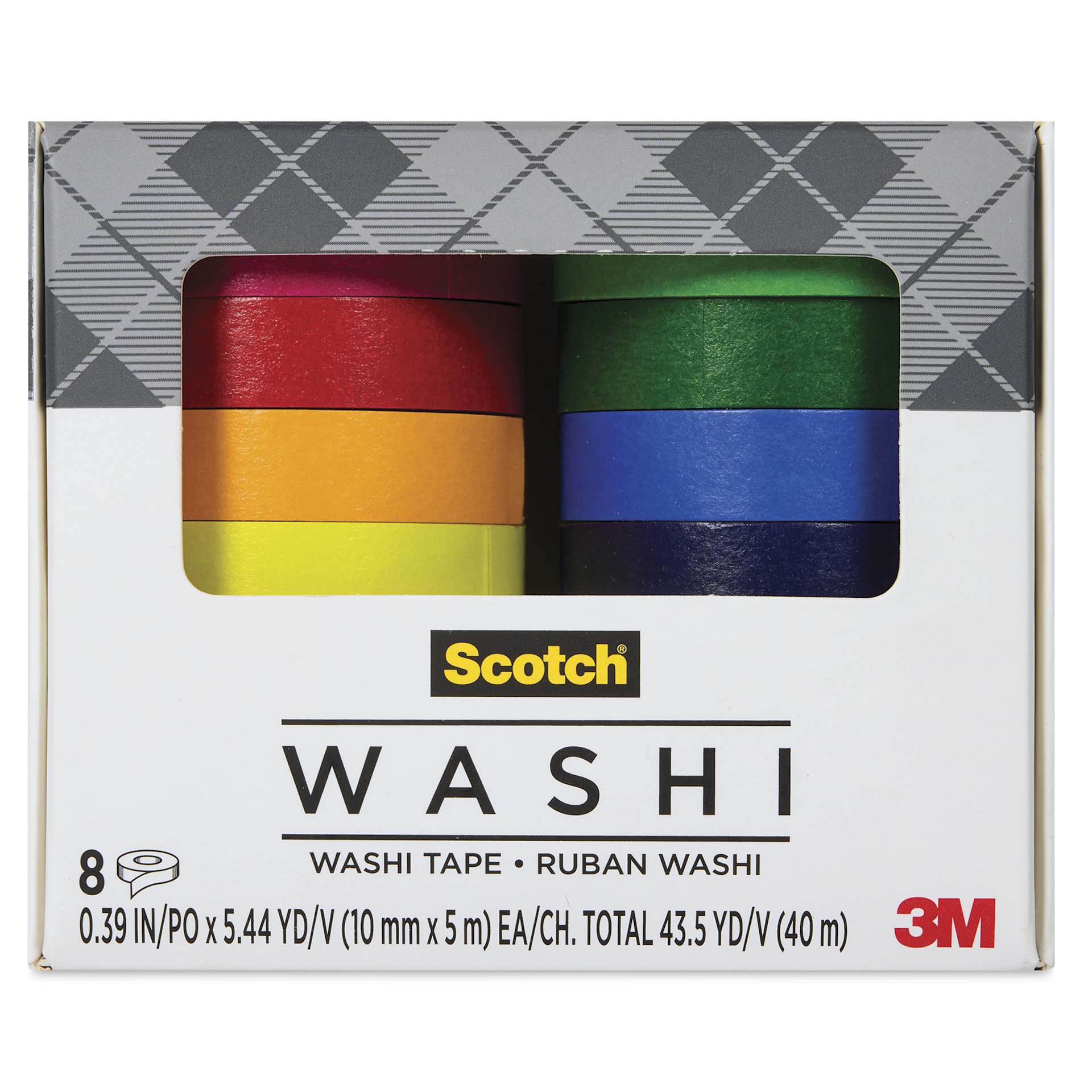 Scotch Washi Tape - Rainbow Colors, Set of 8 - front of packaging