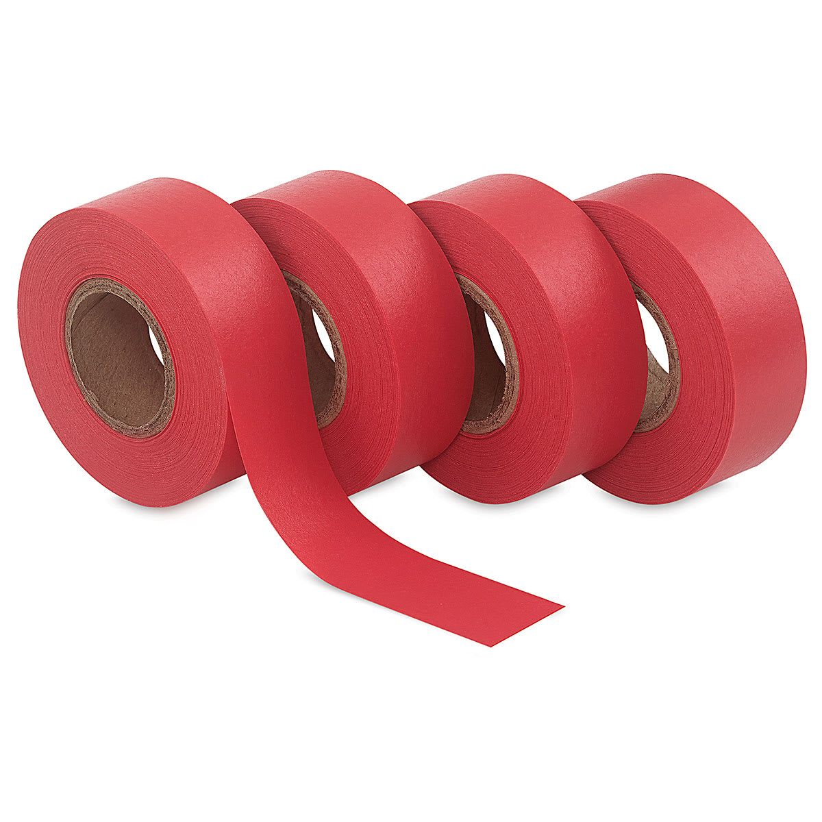 Col-R-Tone System Masking Tape - Components of 4 pc Red Tape package shown slightly unrolled