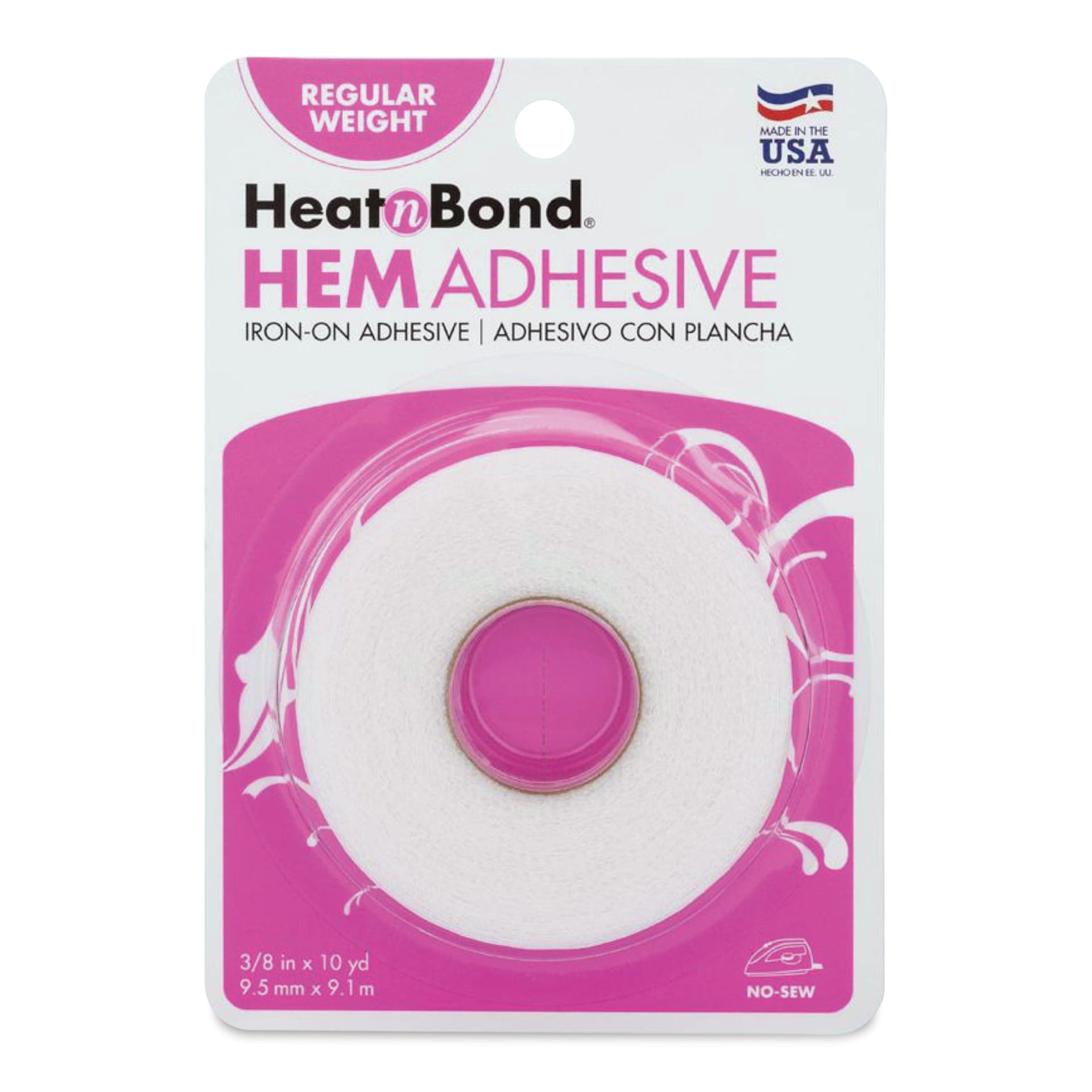 HeatnBond Hem Iron-On Adhesive Tape - 3/8" x 10 yds front of packaging