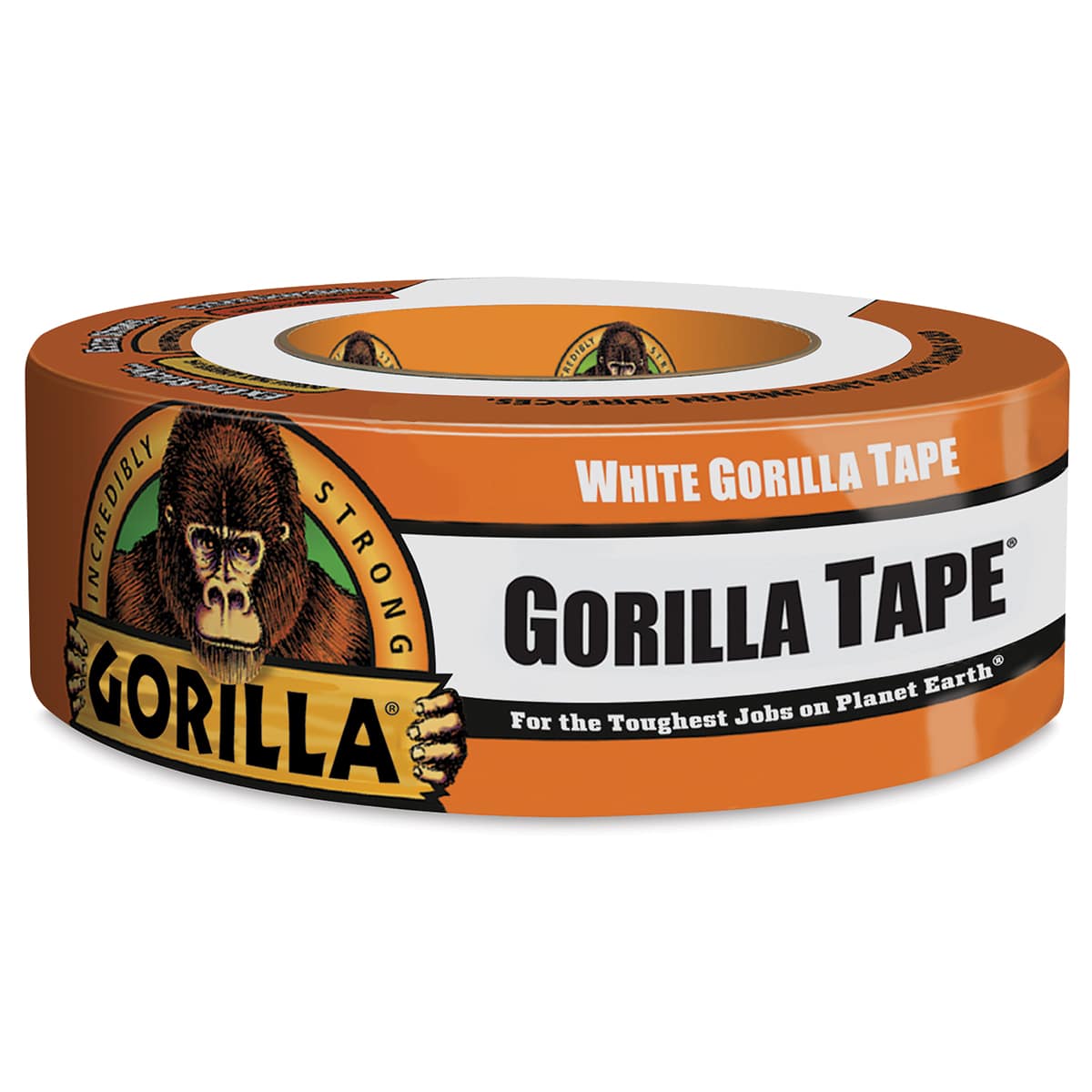 Gorilla Tape - White tape shown horizontally in shrink wrap package