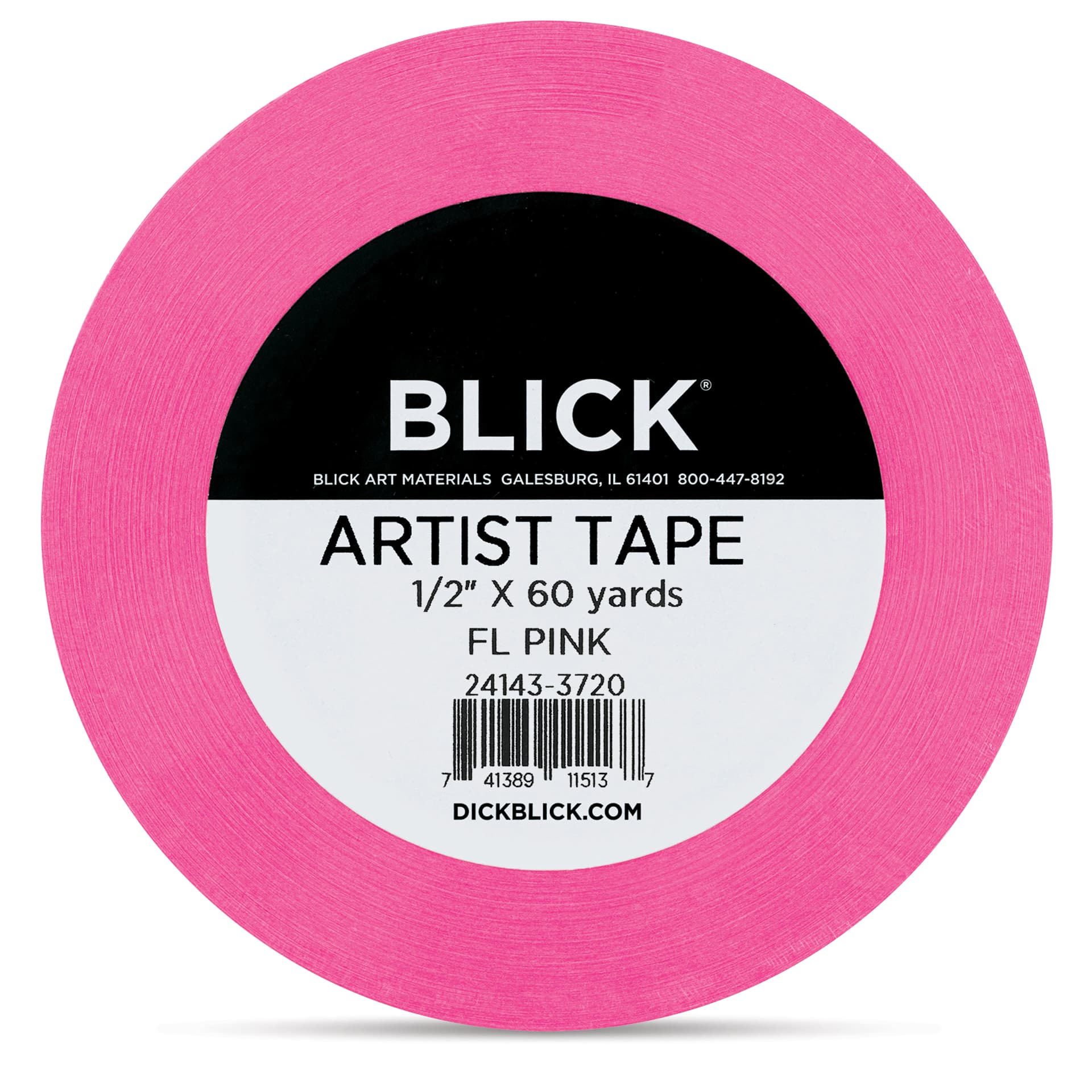 Blick Artist Tape - Fluorescent Pink, 1/2" x 60 yds, front