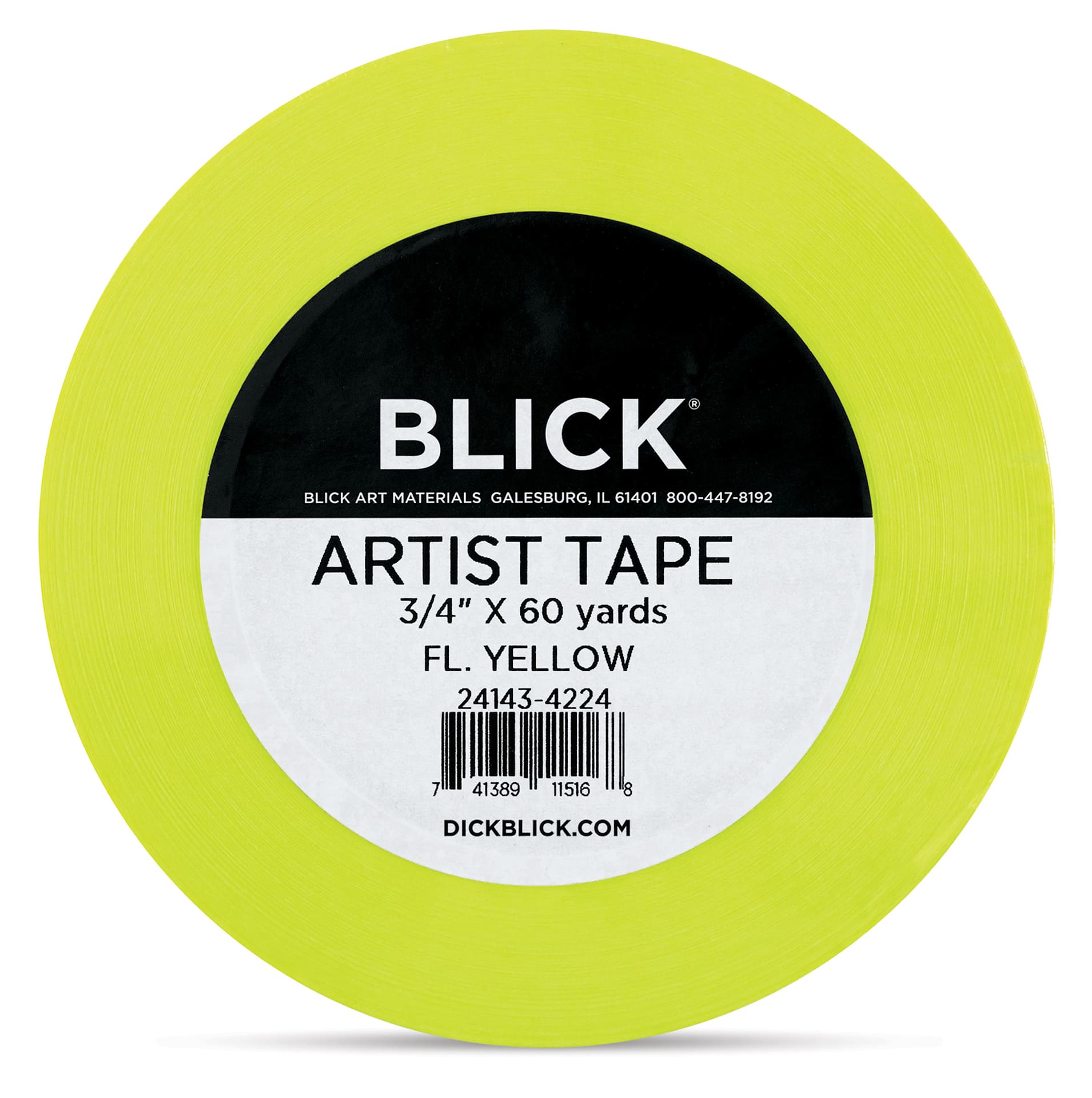 Blick Artist Tape - Fluorescent Yellow, 3/4" x 60 yds, front