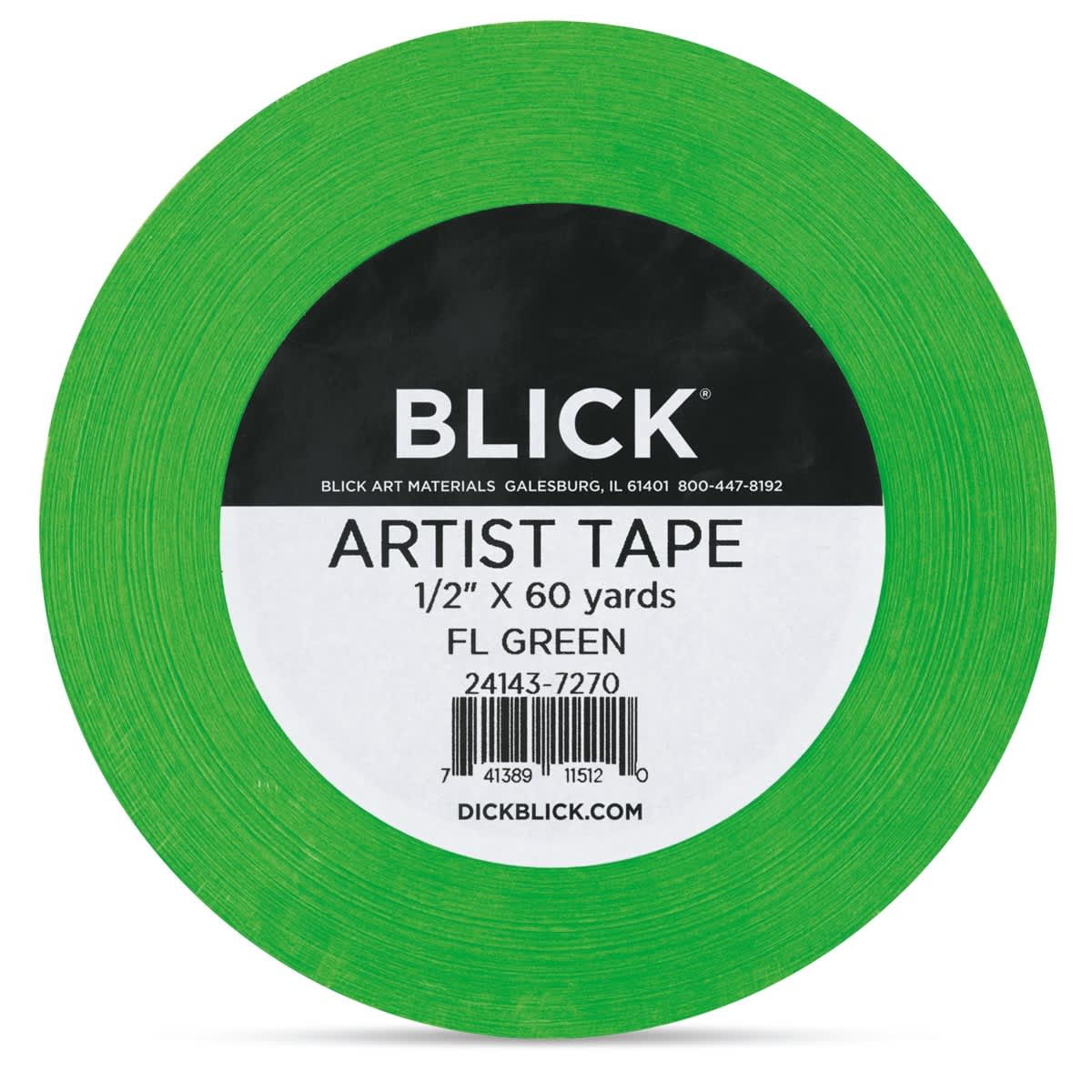 Blick Artist Tape - Fluorescent Green, 1/2" x 60 yds, front
