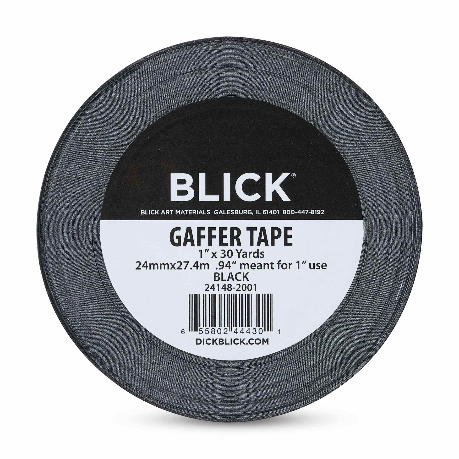 Blick Gaffers Tape - 1" x 30 yds, Black (Front of packaging)