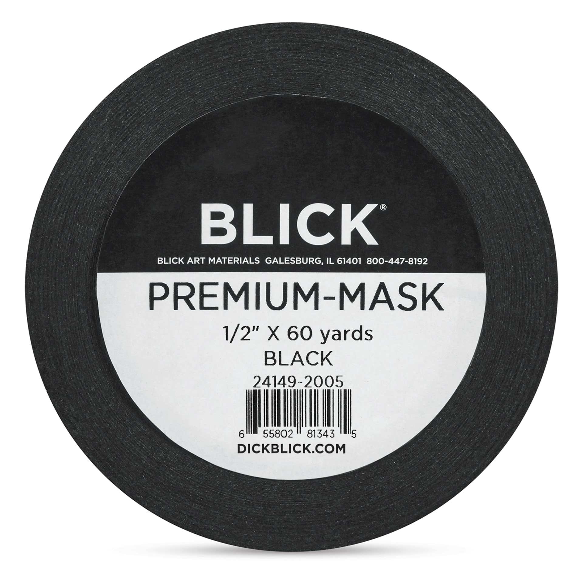 Blick Premium Masking Tape - Black, 1/2" x 60 yds - front