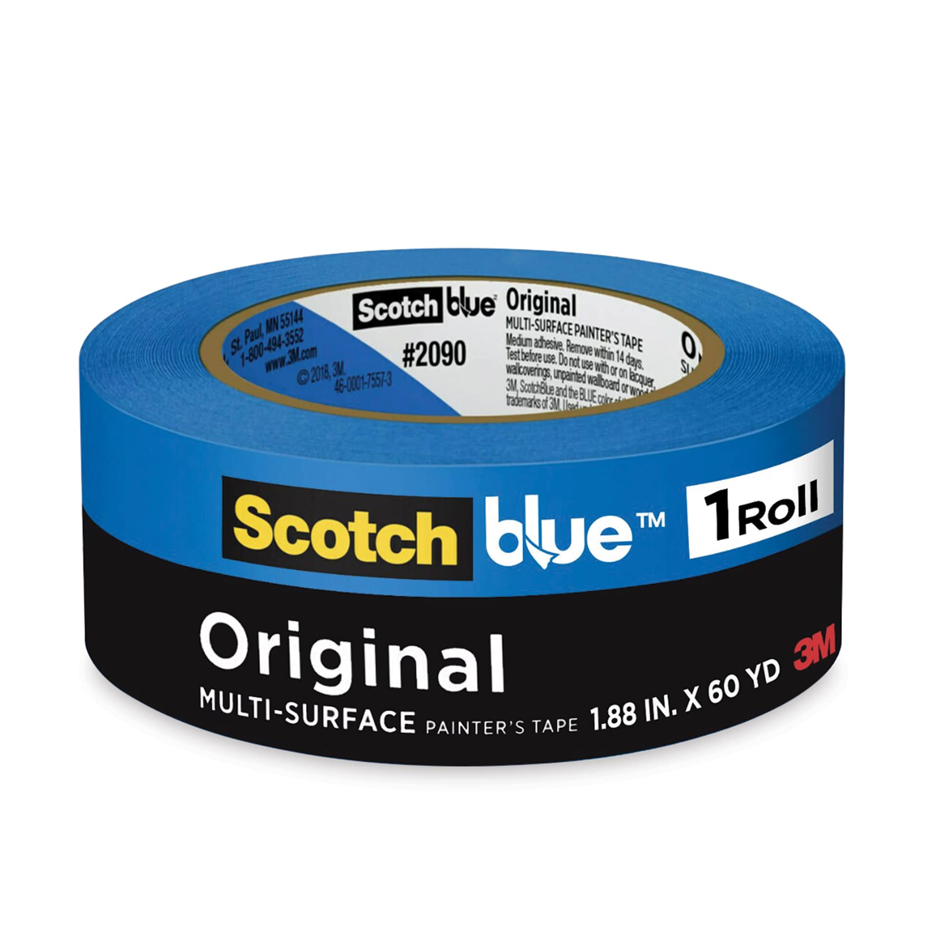 Scotch Blue Painter's Tape - 1.88” x 60 yds, laying down in packaging