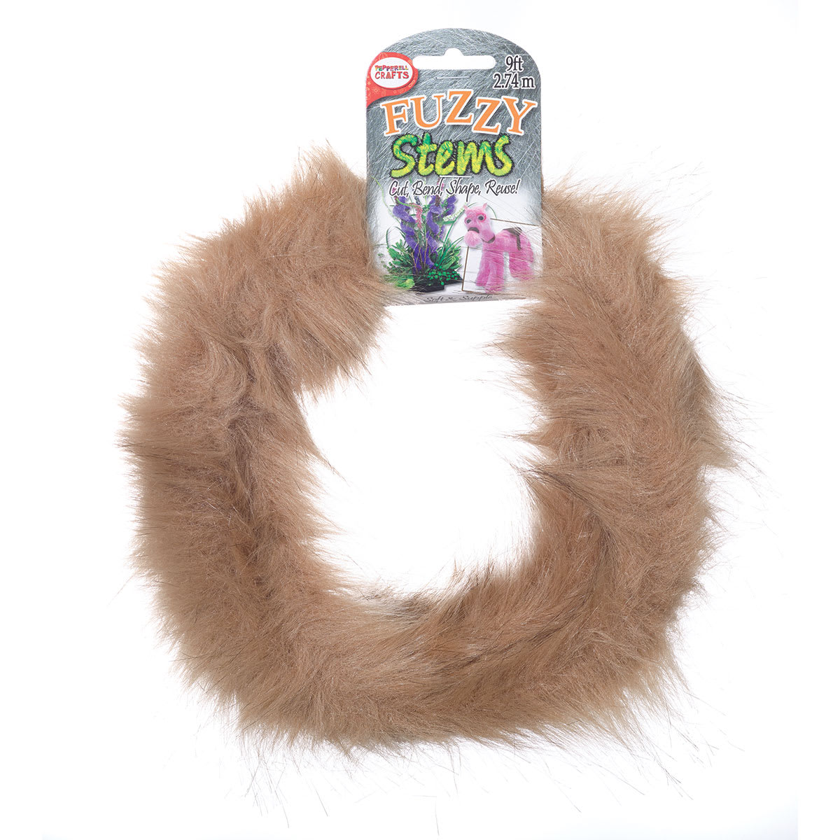Pepperell Craft Fuzzy Stems - 9 Ft Roll of Lion Mane Gold wire on hanging label