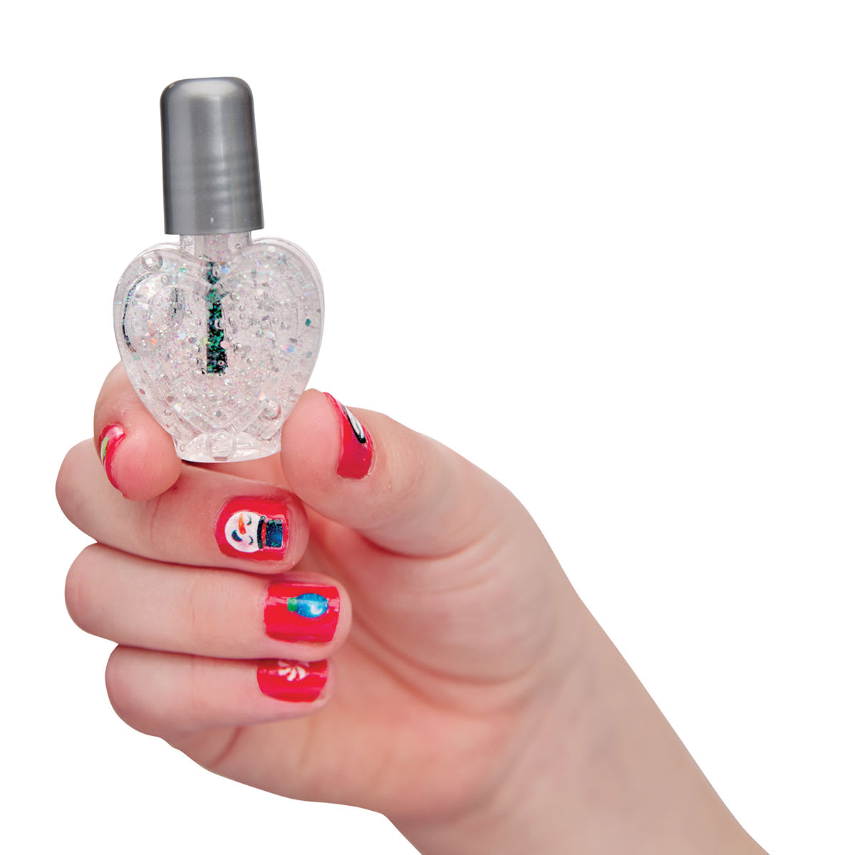 Holiday Nail Art Mini Kit - Hand holding Glitter polish from Kit