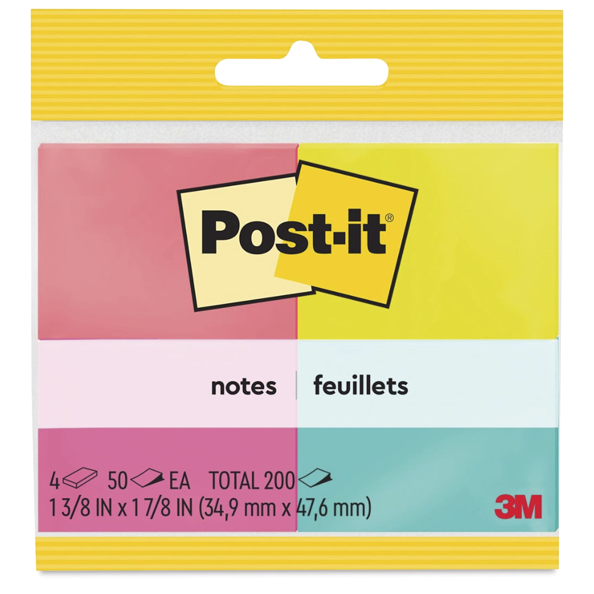 Post-it Notes - Pkg of 4, Poptimistic Collection, 1-3/8" x 1-7/8"