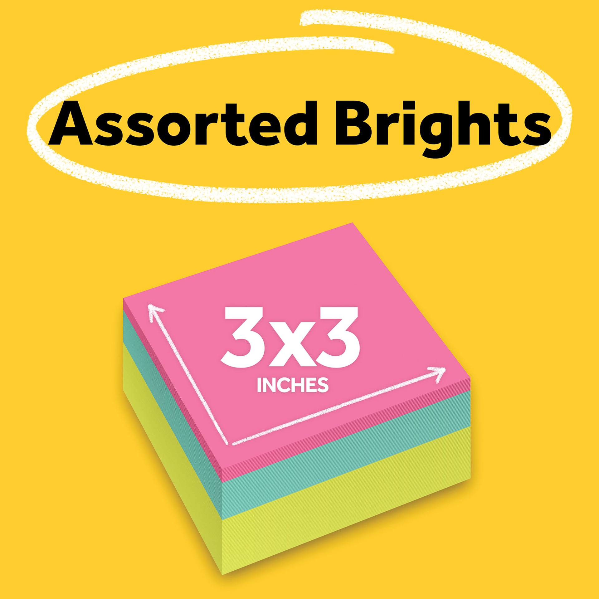 Assorted Brights, 3" x 3"