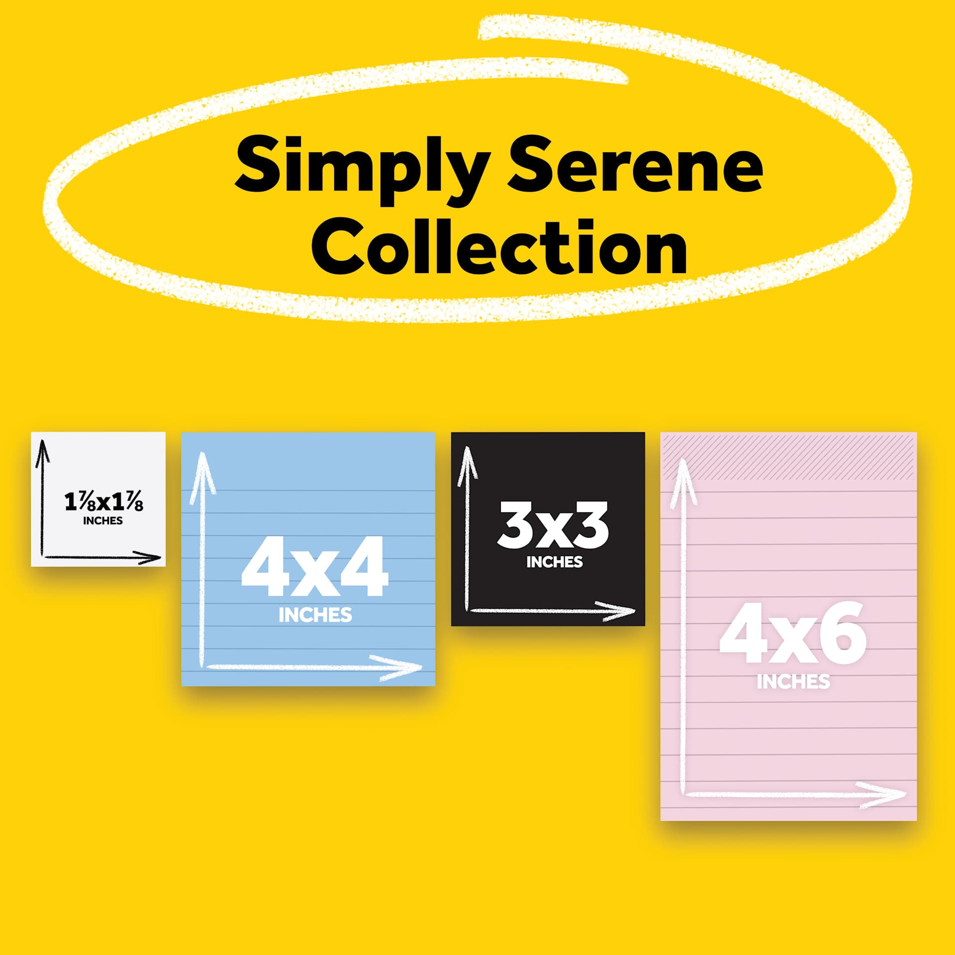 Simply Serene Collection, 1-7/8" x 1-7/8", 4" x4", 3" x 3", 4" x 6"