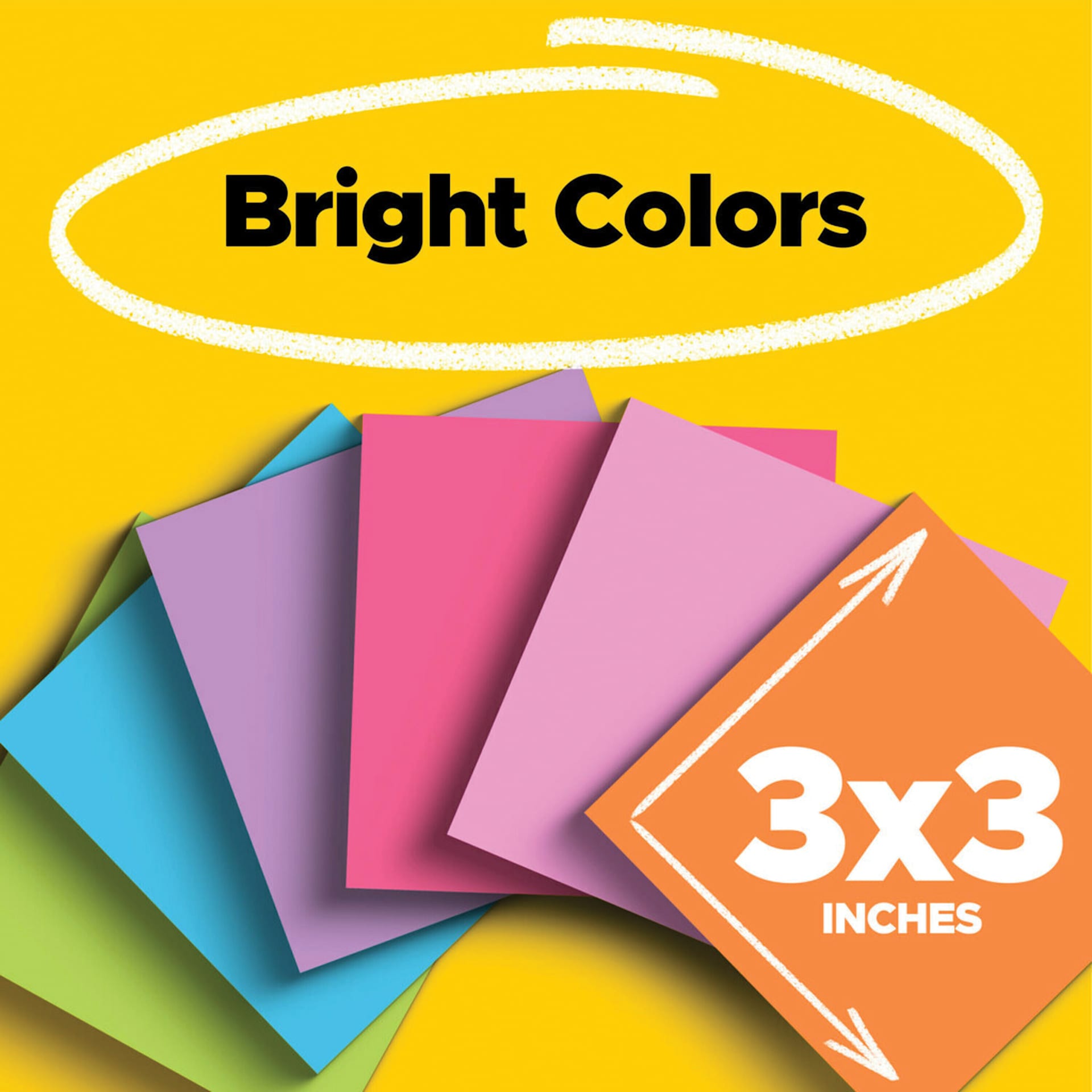 Bright Colors, 3" x 3"