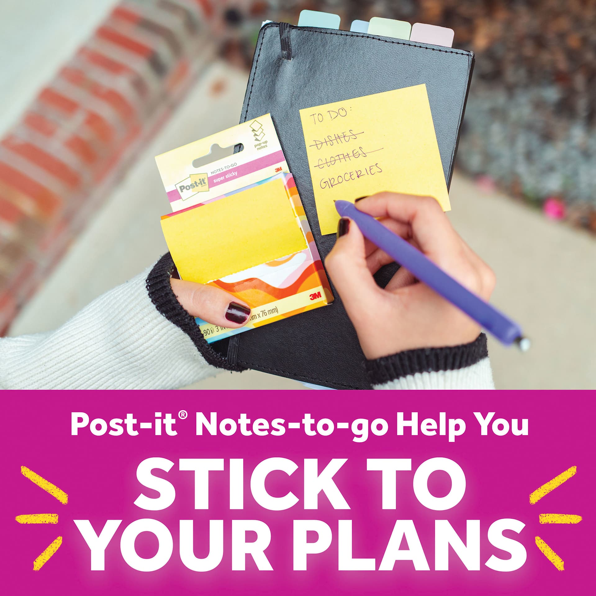 Post-it Notes-to-go help you stick to your plans