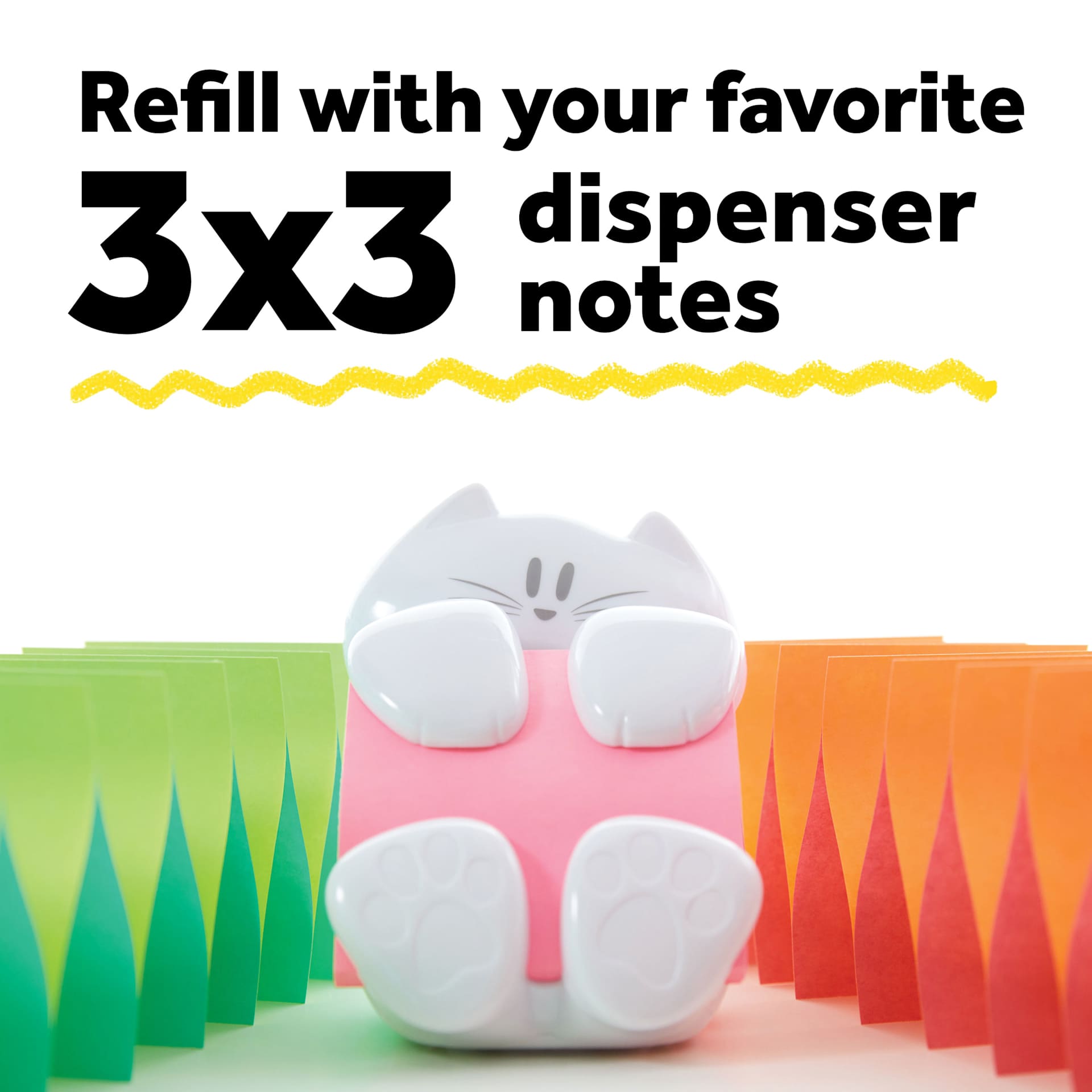 Refill with your favorite 3" x 3" dispenser notes