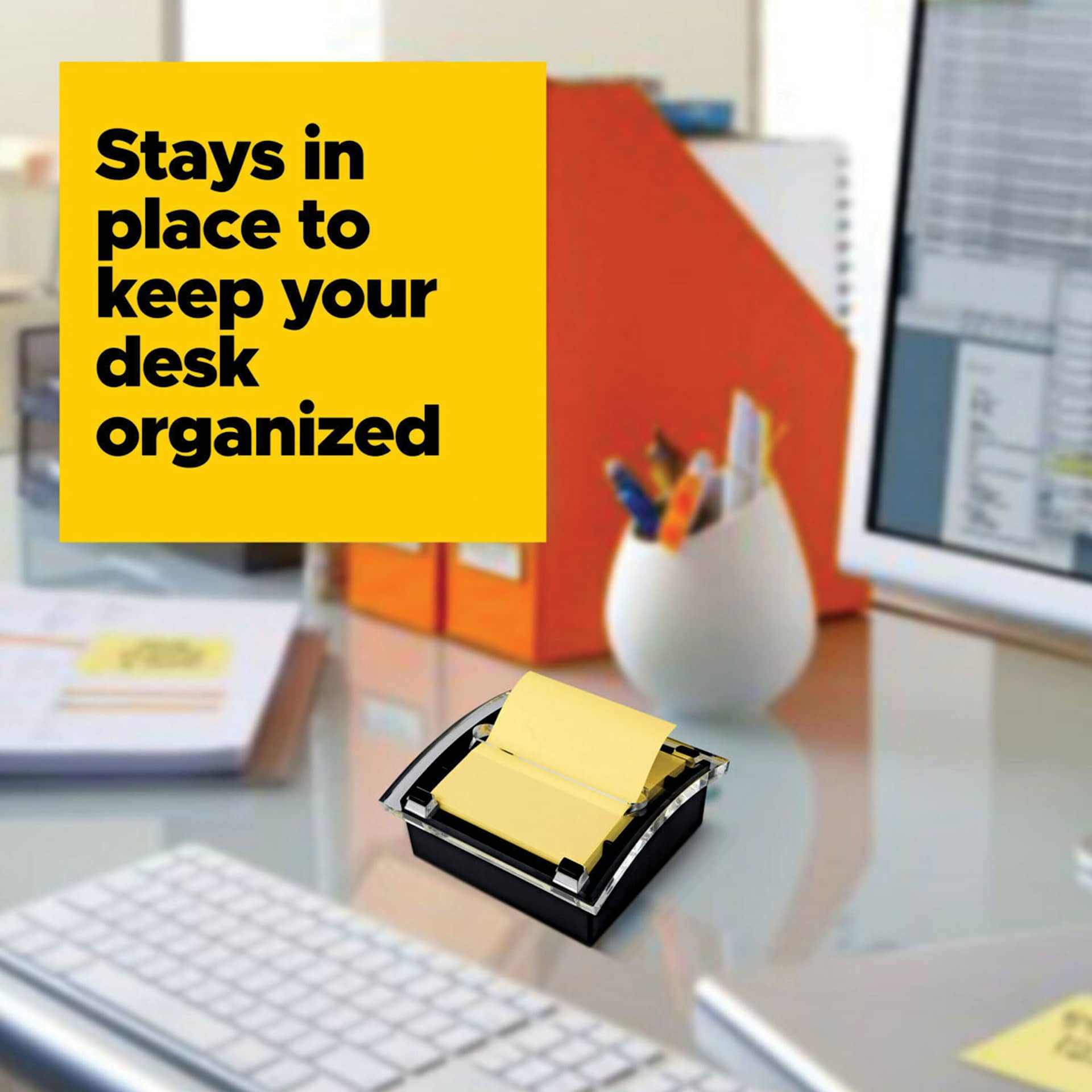 Stays in place to keep your desk organized