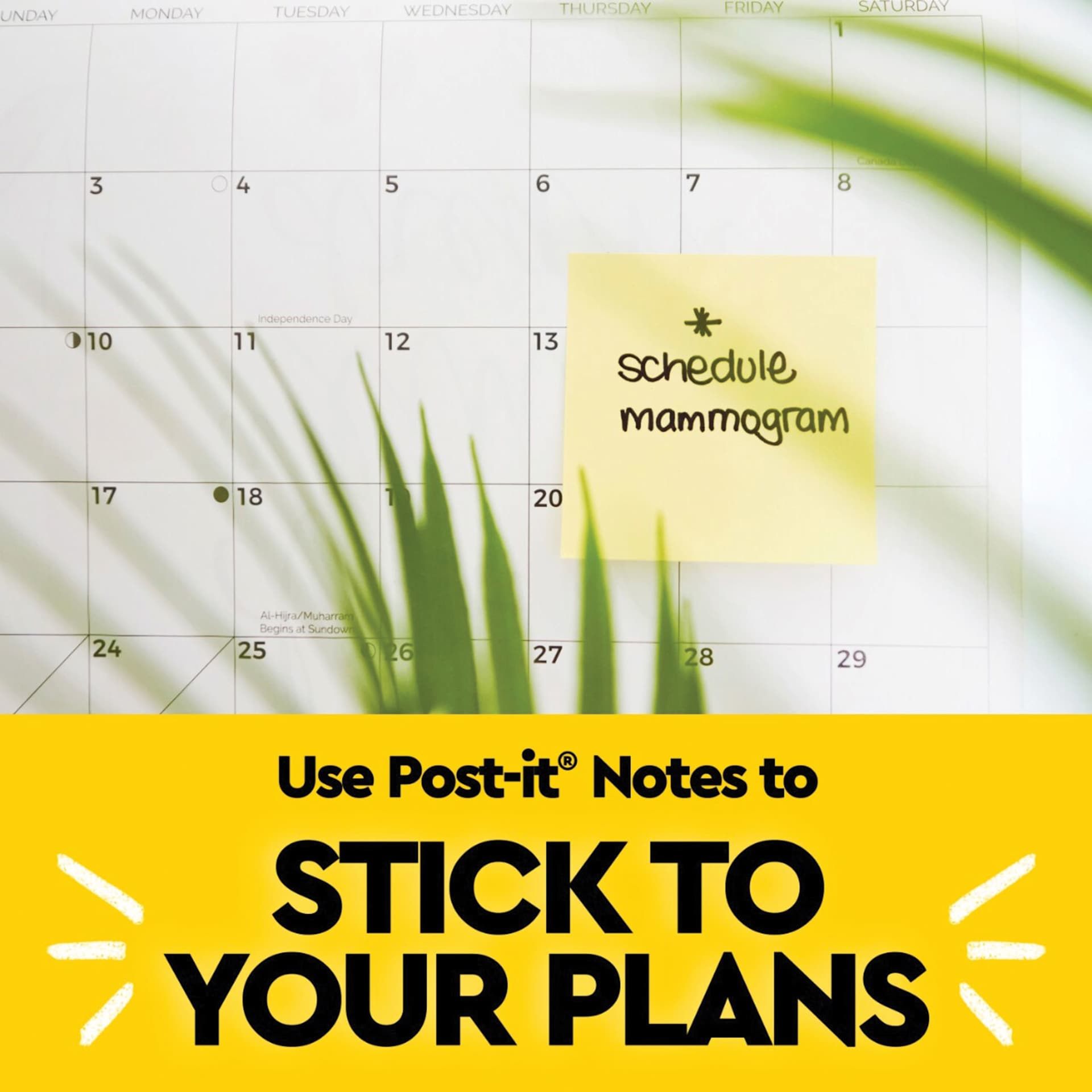 Use Post-it Notes to stick to your plans
