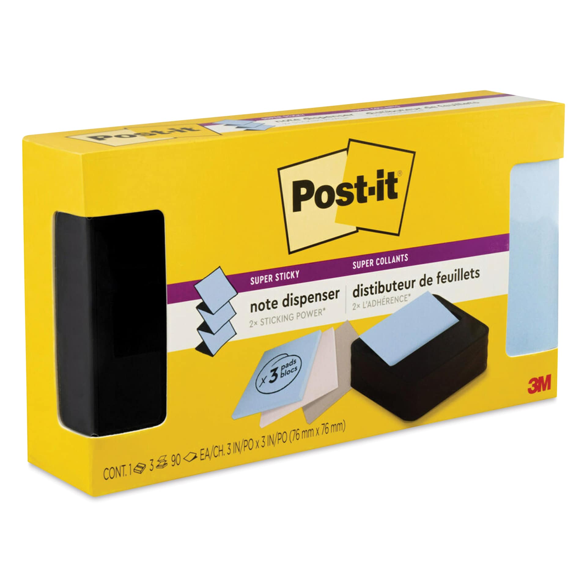 Post-it Black Wave Top Pop-up Notes Dispenser Set front of packaging