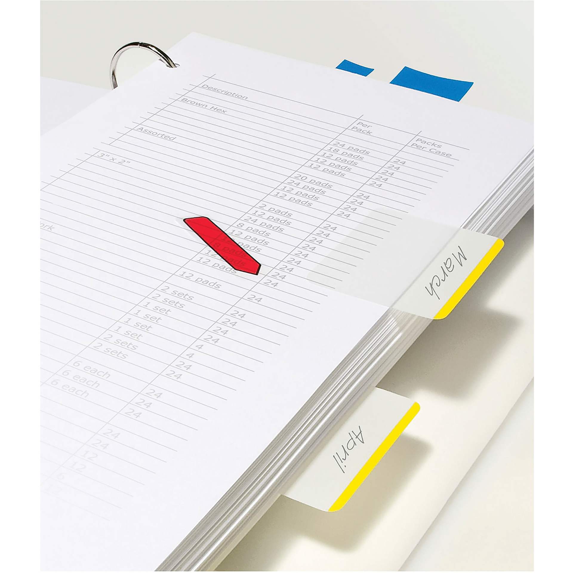 Post-it Tabs - Bright Colors, Pkg of 24 organizing pages in binder 