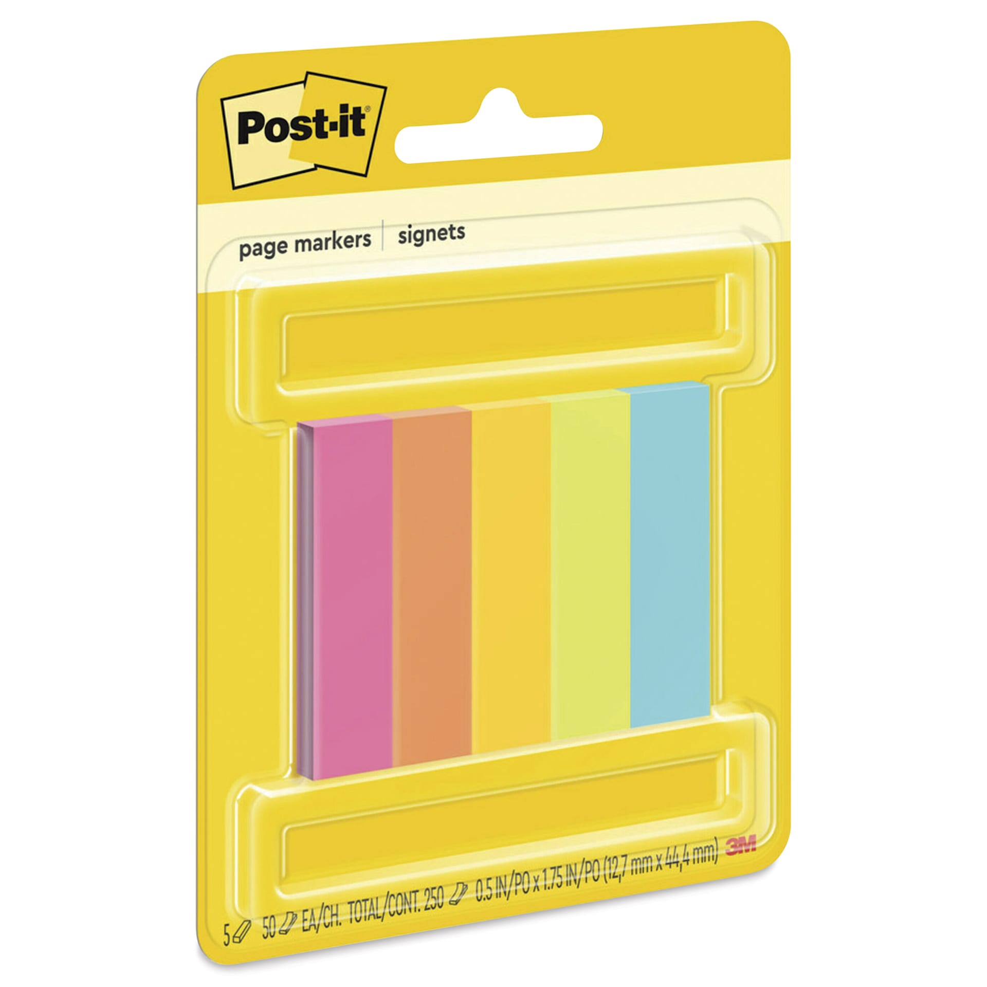 Post-it Page Markers - Pkg of 5, 1/2" x 1-3/4"

