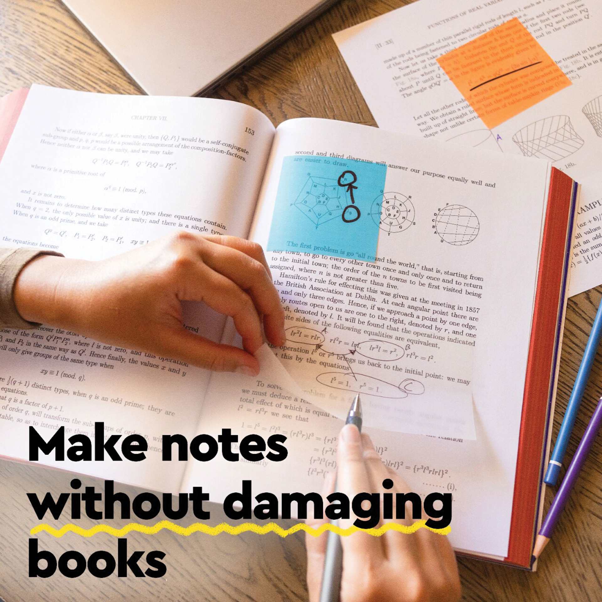 Make notes without damaging books