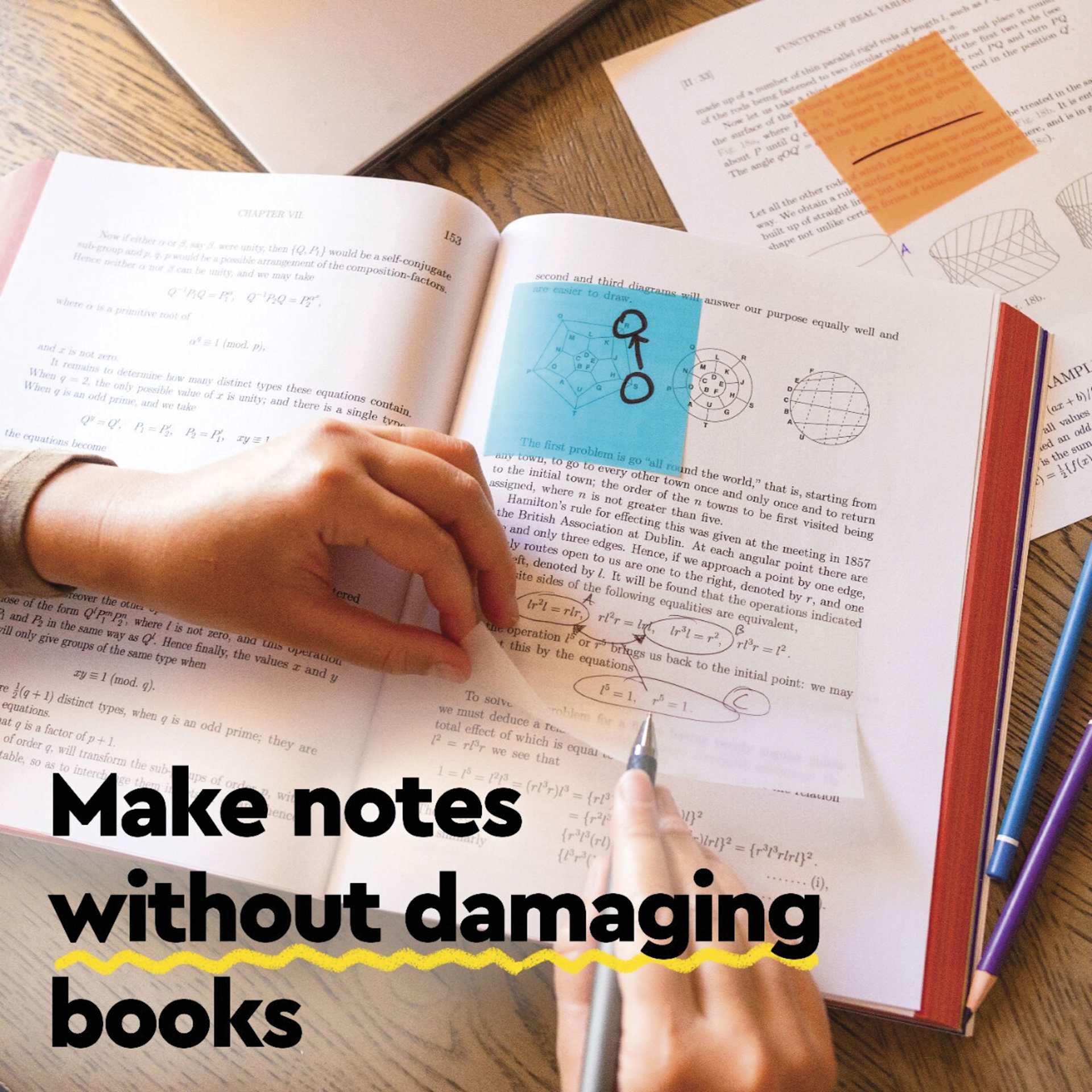 Make notes without damaging books