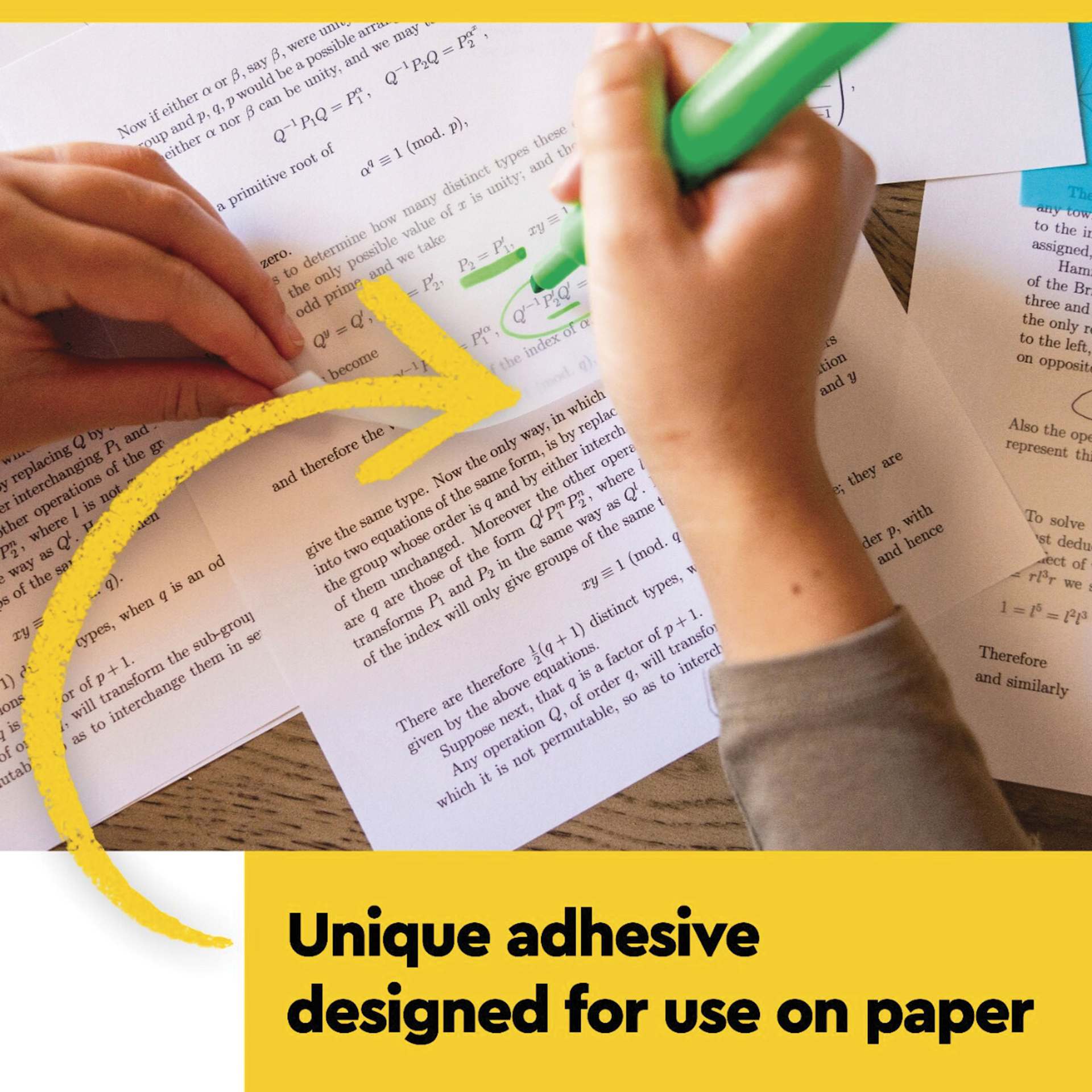 Unique adhesive designed for use on paper