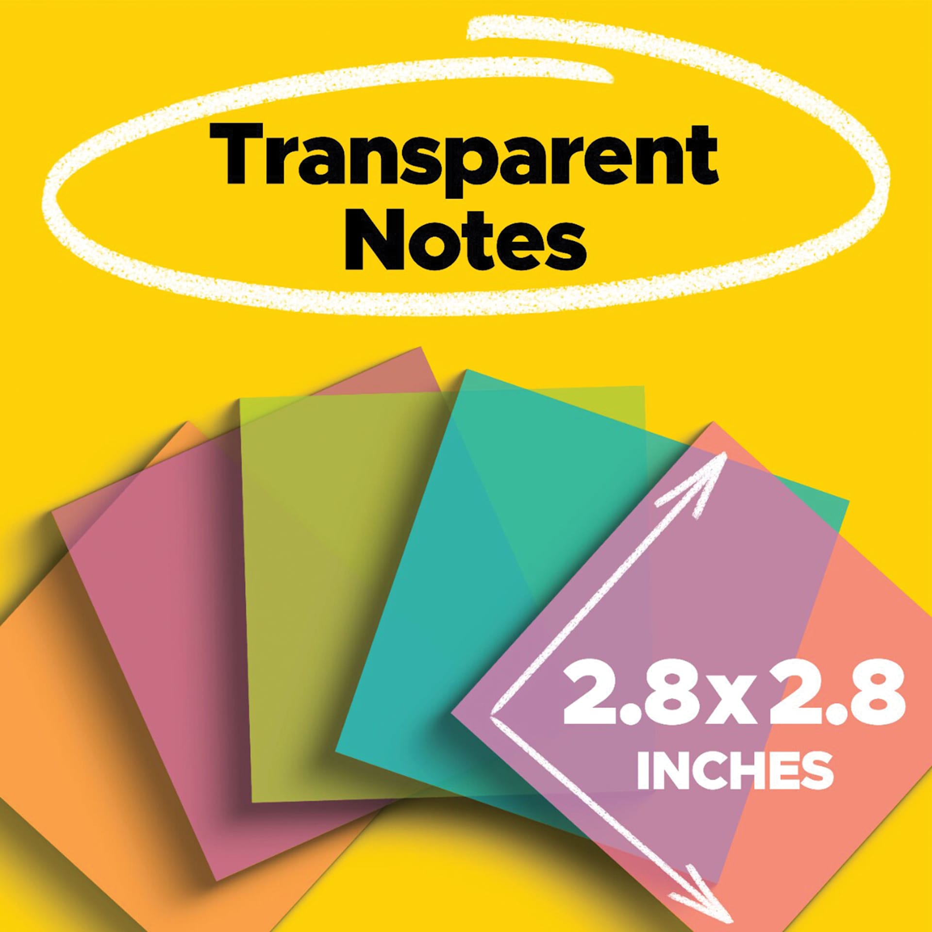 Transparent Notes, 2.8" x 2.8"