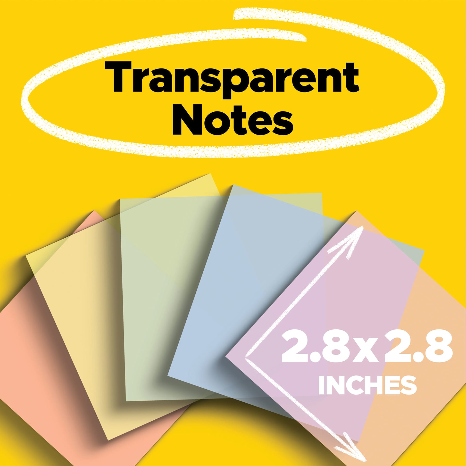 Transparent Notes, 2.8" x 2.8"