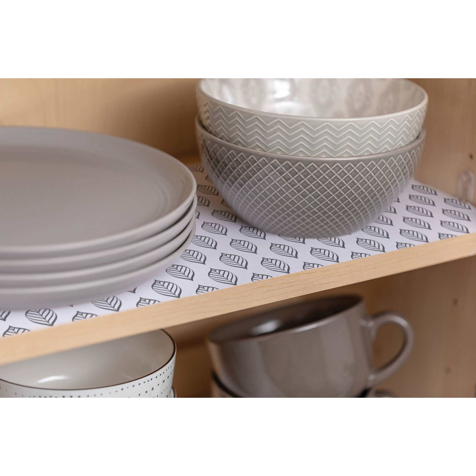 Duck EasyLiner Adhesive Laminate - Grey Pin Feather, 20" x 15 ft (Laminate on shelf)
