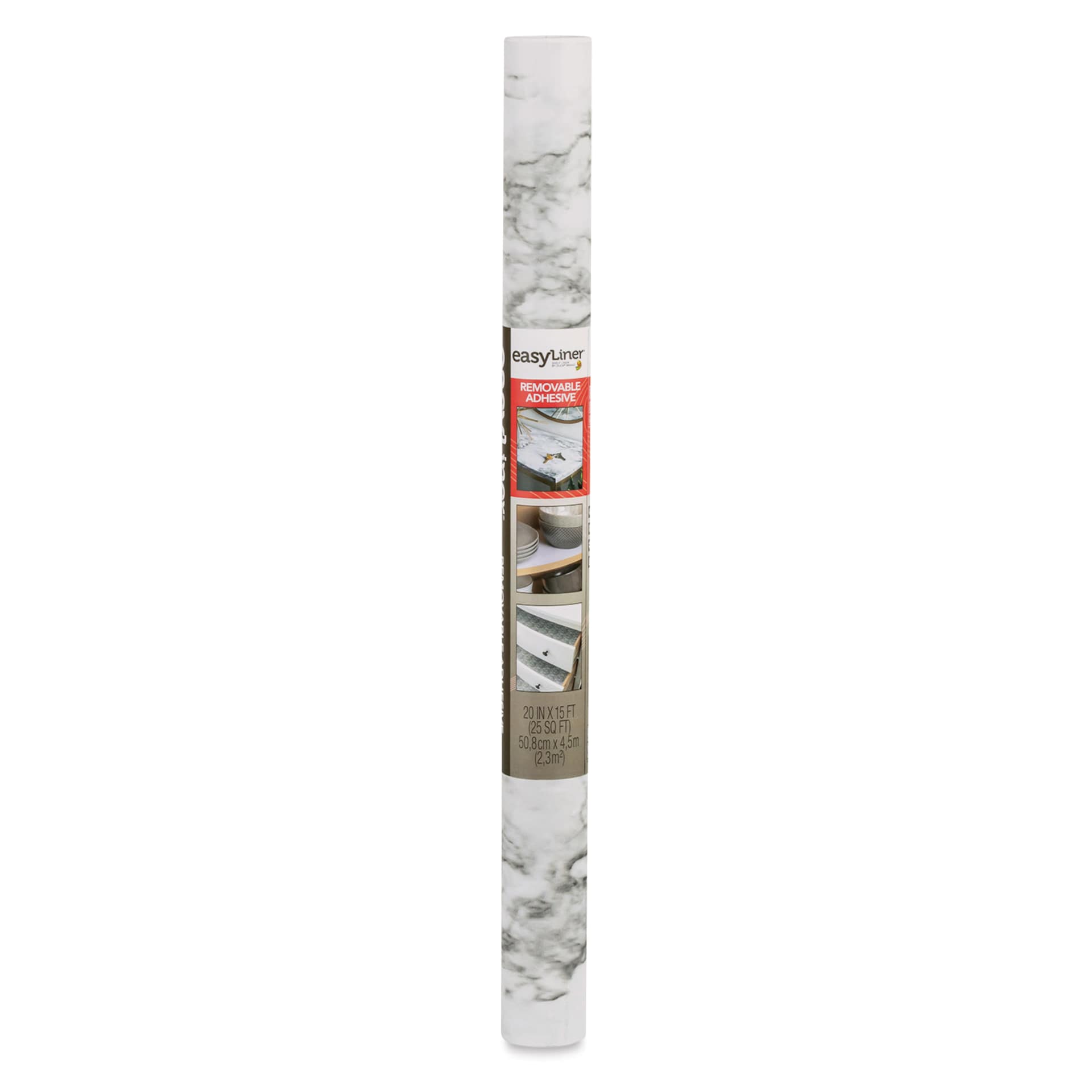 Duck EasyLiner Adhesive Laminate - Gray Marble, 20" x 15 ft