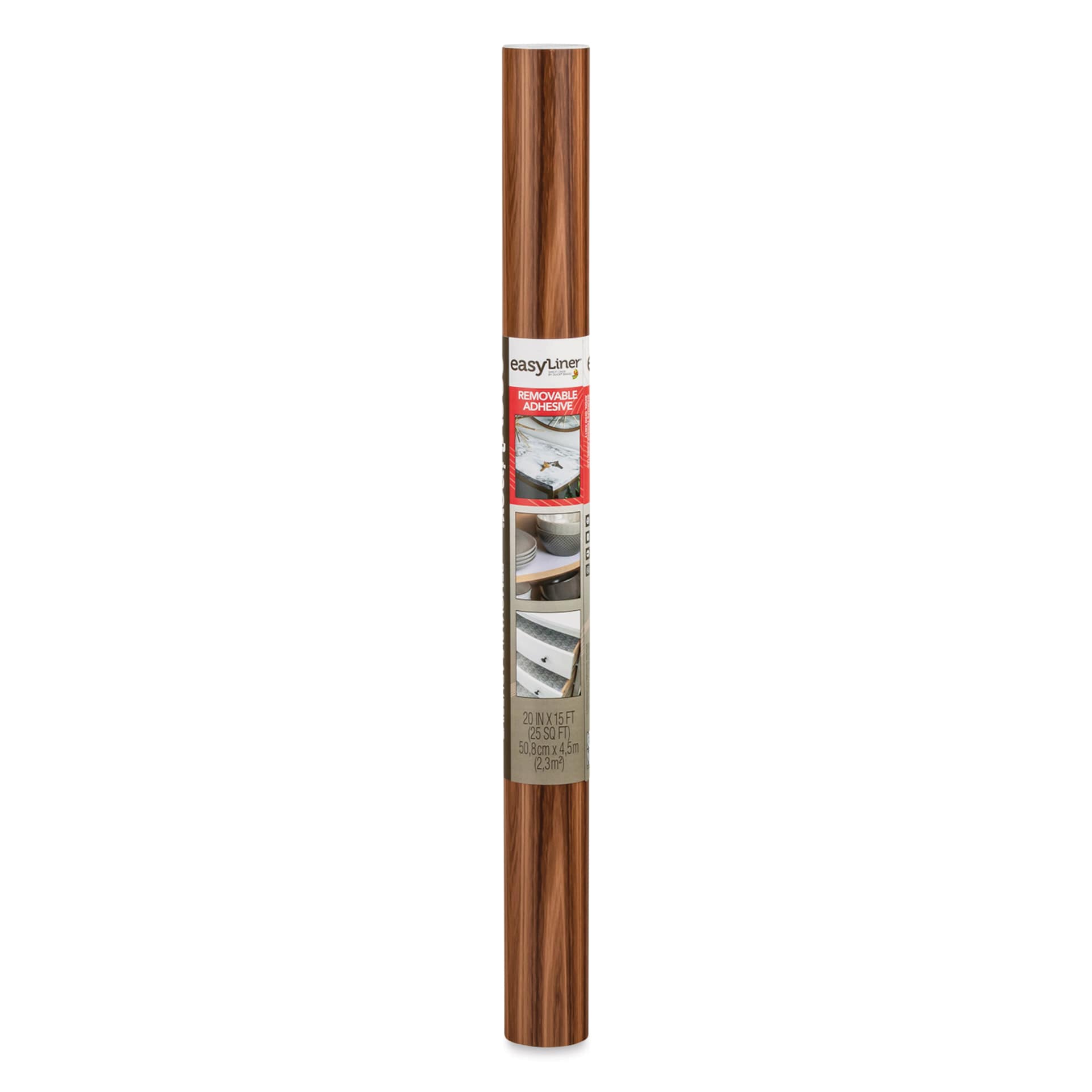 Duck EasyLiner Adhesive Laminate - Dark Oak, 20" x 15 ft