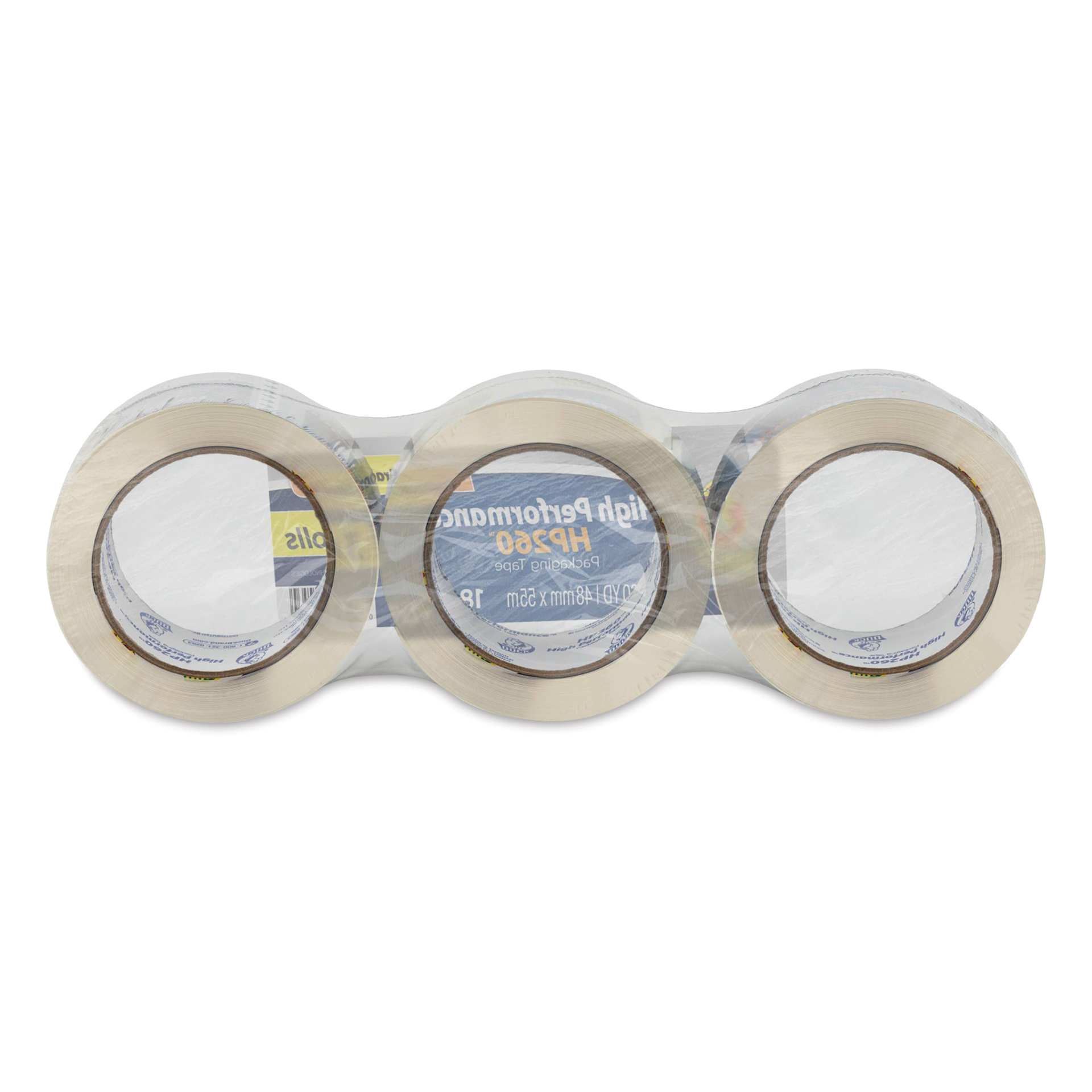 Duck HP260 High Performance Premium Packing Tape - 1.88" x 60 yds, Pkg of 3 - back of packaging