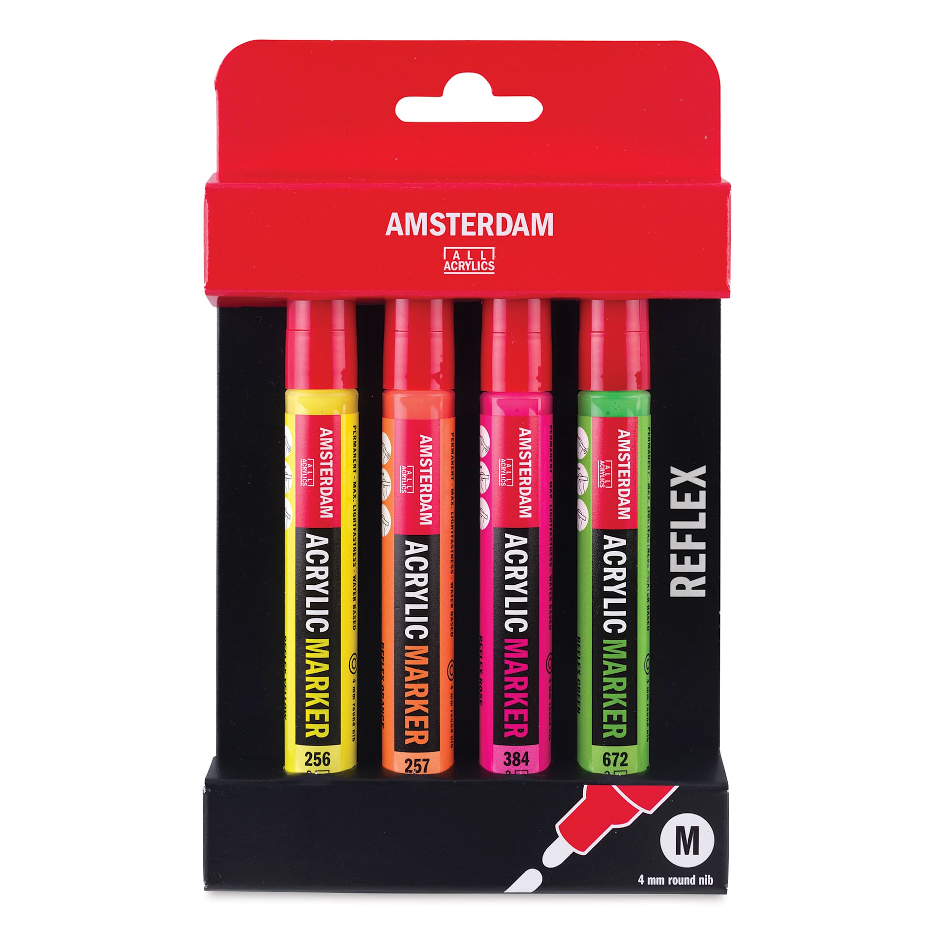 Amsterdam Acrylic Marker - Reflex Colors, Set of 4, front of the packaging