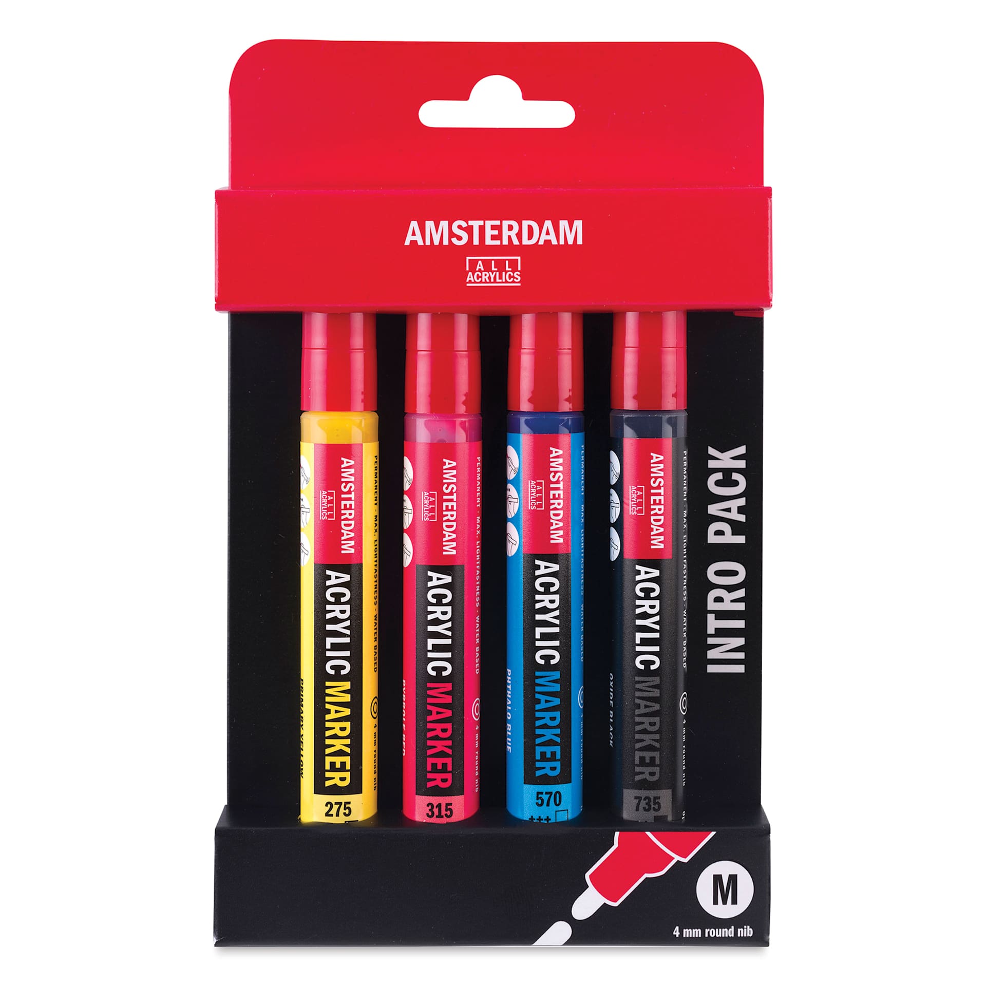 Amsterdam Acrylic Marker - Introduction Colors, Set of 4, front of the packaging