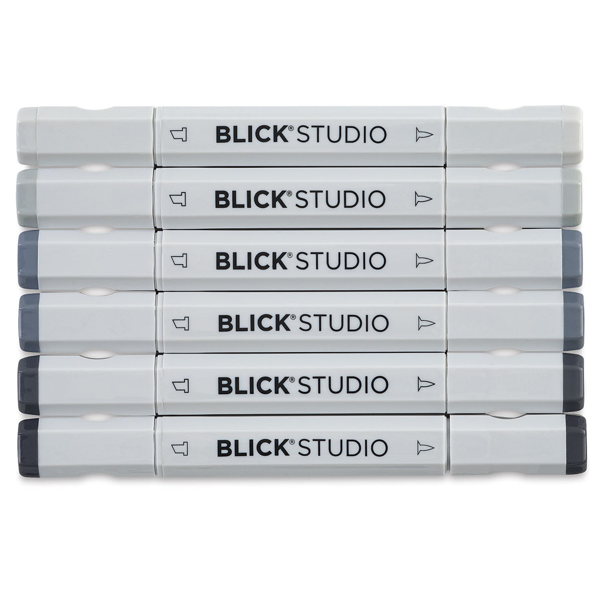 Blick Studio Brush Markers - Gray Colors, Set of 6 (Out of package)