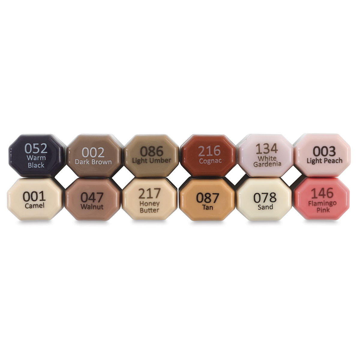 Blick Studio Brush Markers -  Portrait Colors, Set of 12 (End of caps)