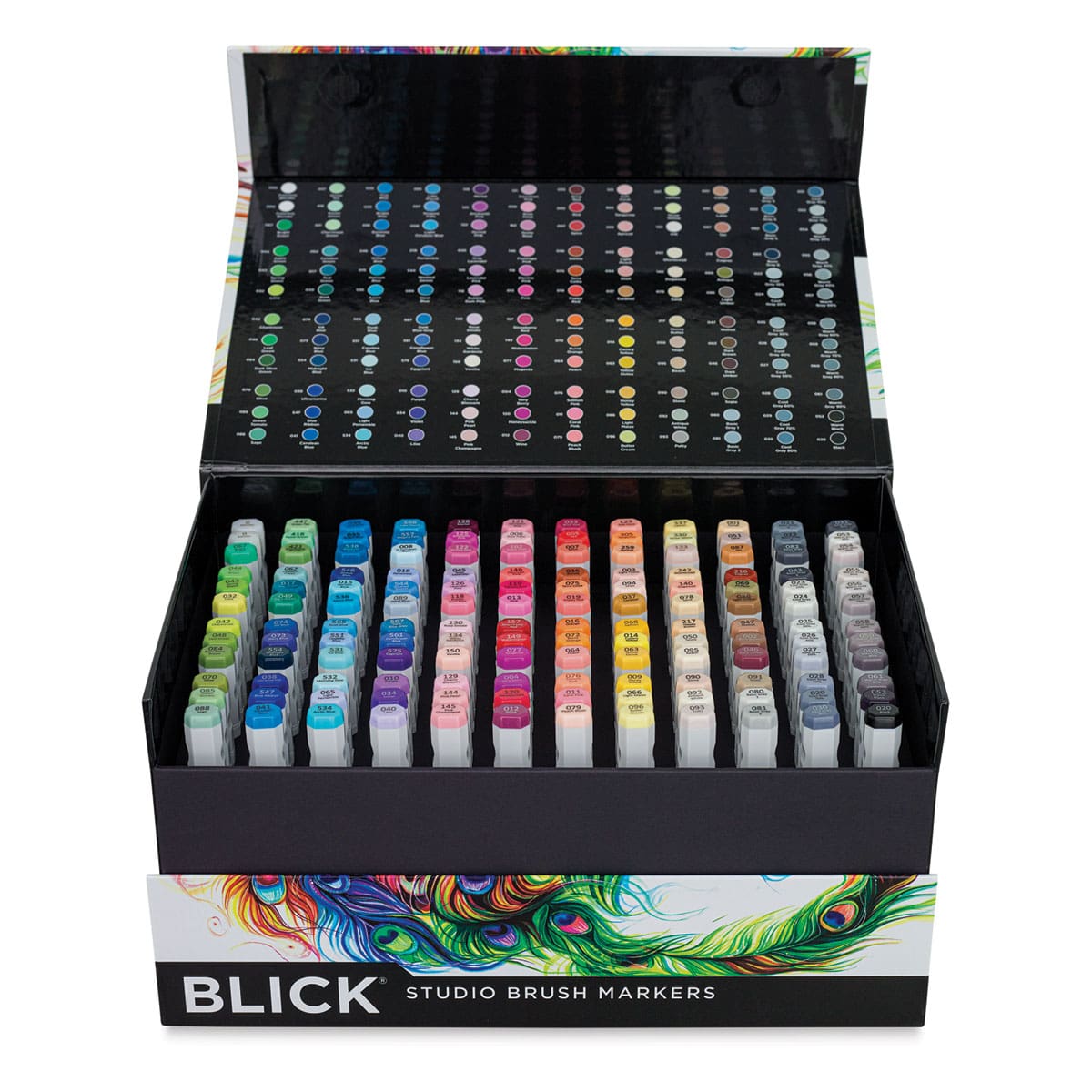 Blick Studio Brush Markers - Set of 144 (front view open) Blick Studio Brush Markers - Set of 144 (front view open)