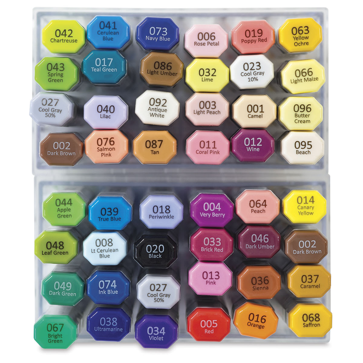 Blick Studio Brush Markers - Assorted Colors, Set of 48 - top of packaging