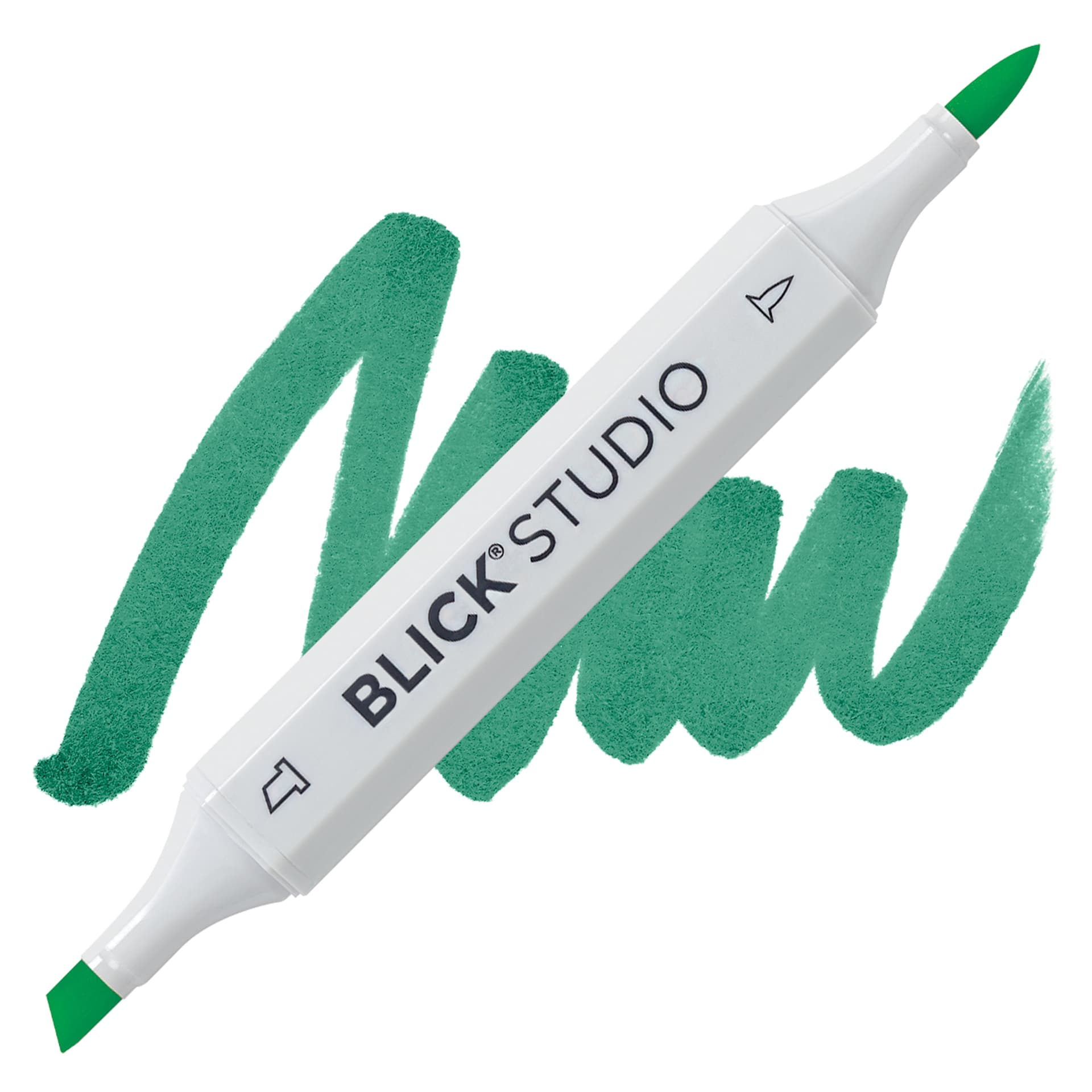 Blick Studio Brush Marker - Dark Green marker and swatch