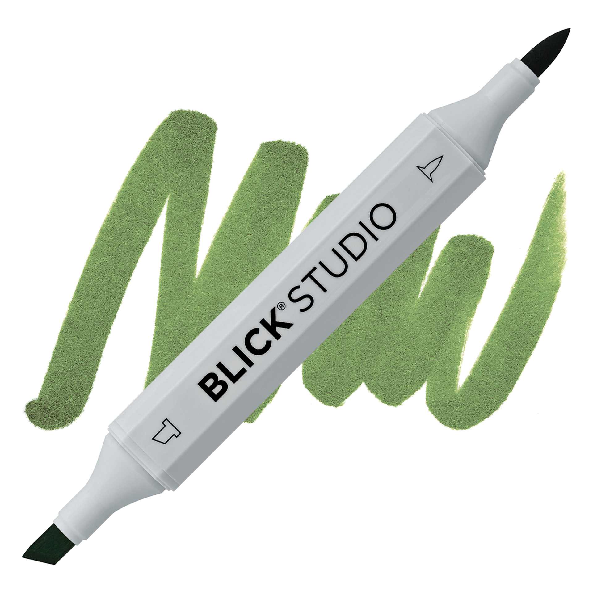 Blick Studio Brush Marker - Dark Olive Green marker and swatch