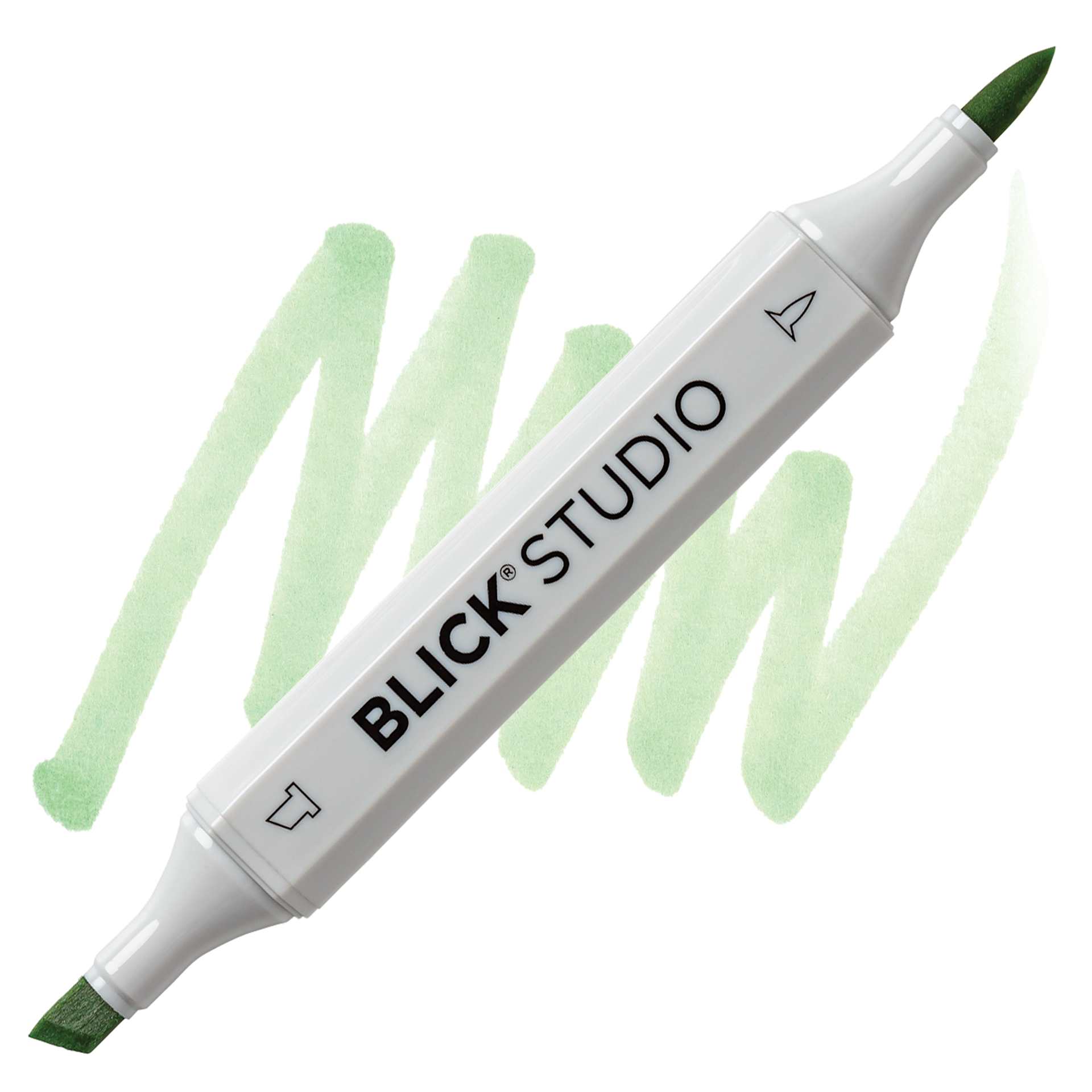 Blick Studio Brush Marker - Cherimoya Green marker and swatch