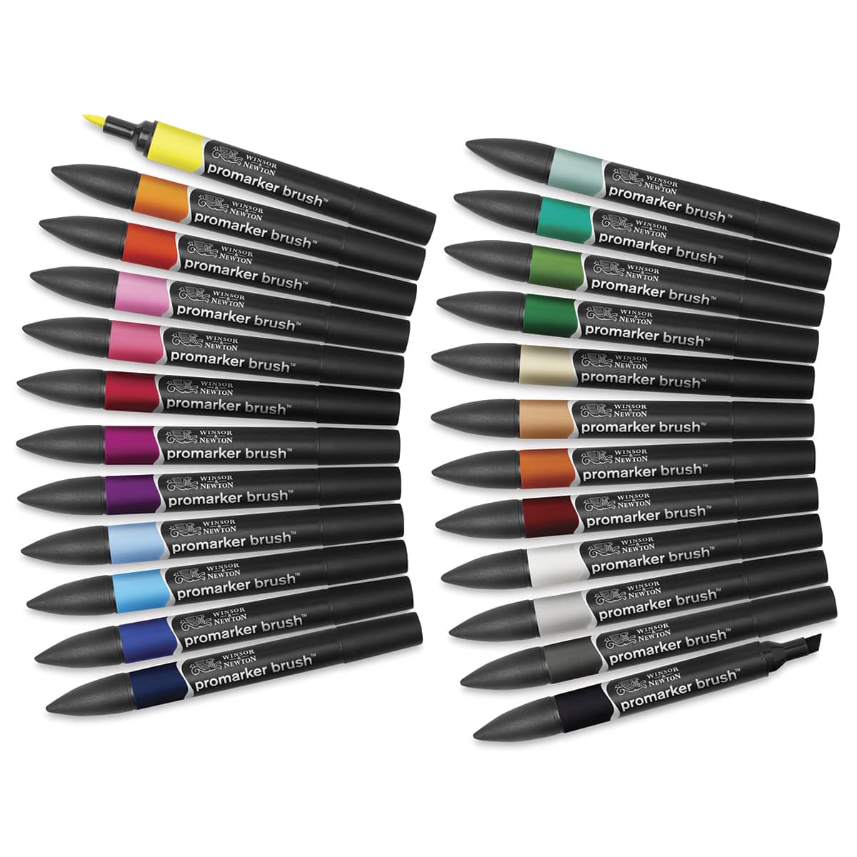 Winsor & Newton Promarker Brush Markers - Student Designer Colors, Set of 24 (markers out of package)