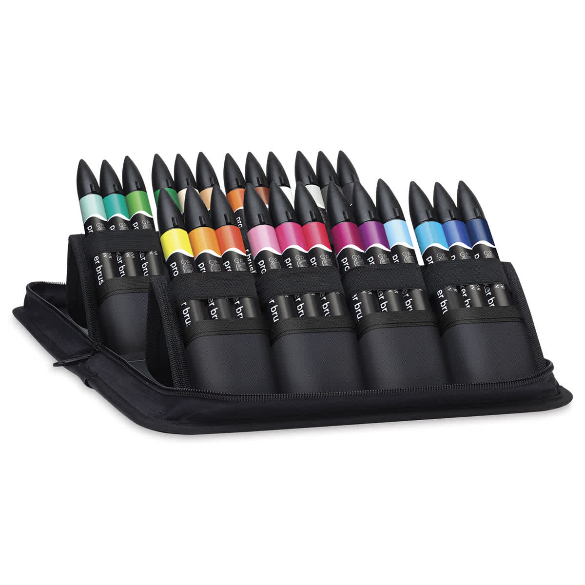 Winsor & Newton Promarker Brush Markers - Student Designer Colors, Set of 24 (in case)