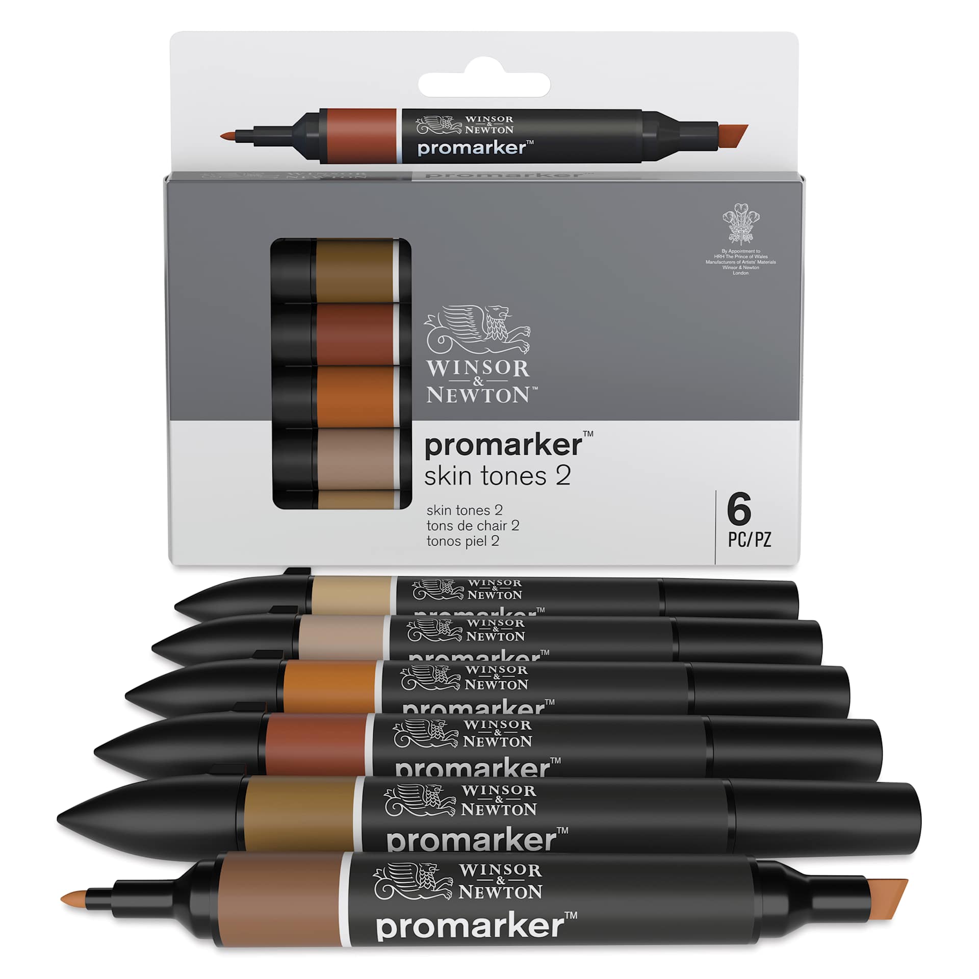 Winsor & Newton Promarker - Skin Tones 2, Set of 6