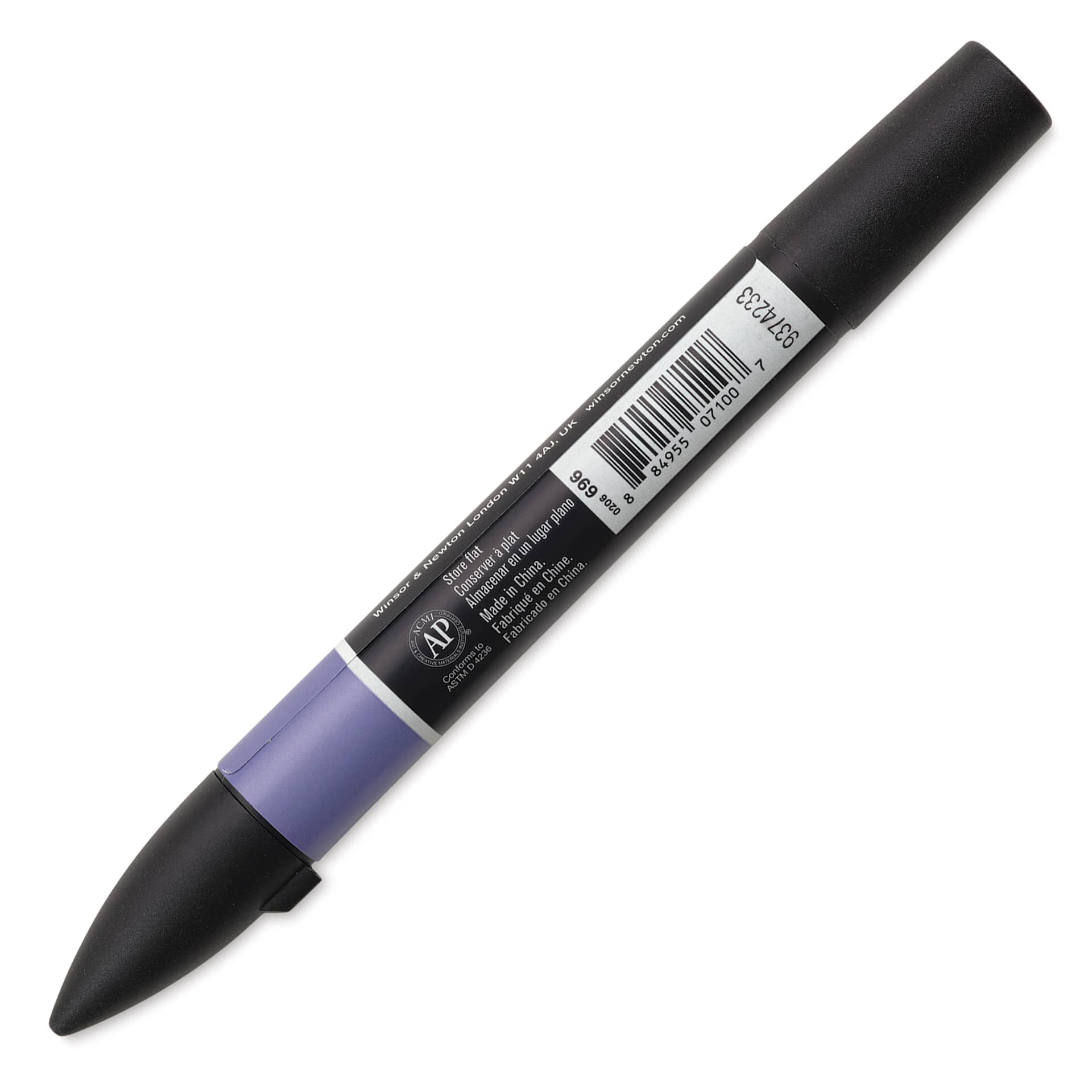 Winsor & Newton Promarker Metallic Marker - Violet, back of the marker barrel